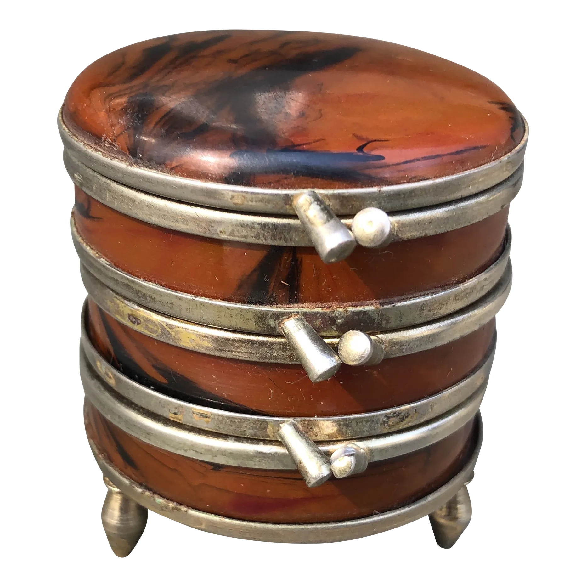 Diminutive Faux Marble Jewelry Box