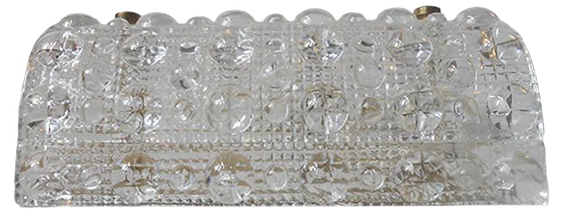 Crystal and Brass Sconce by Carl Fagerlund for Orrefors, 1960s