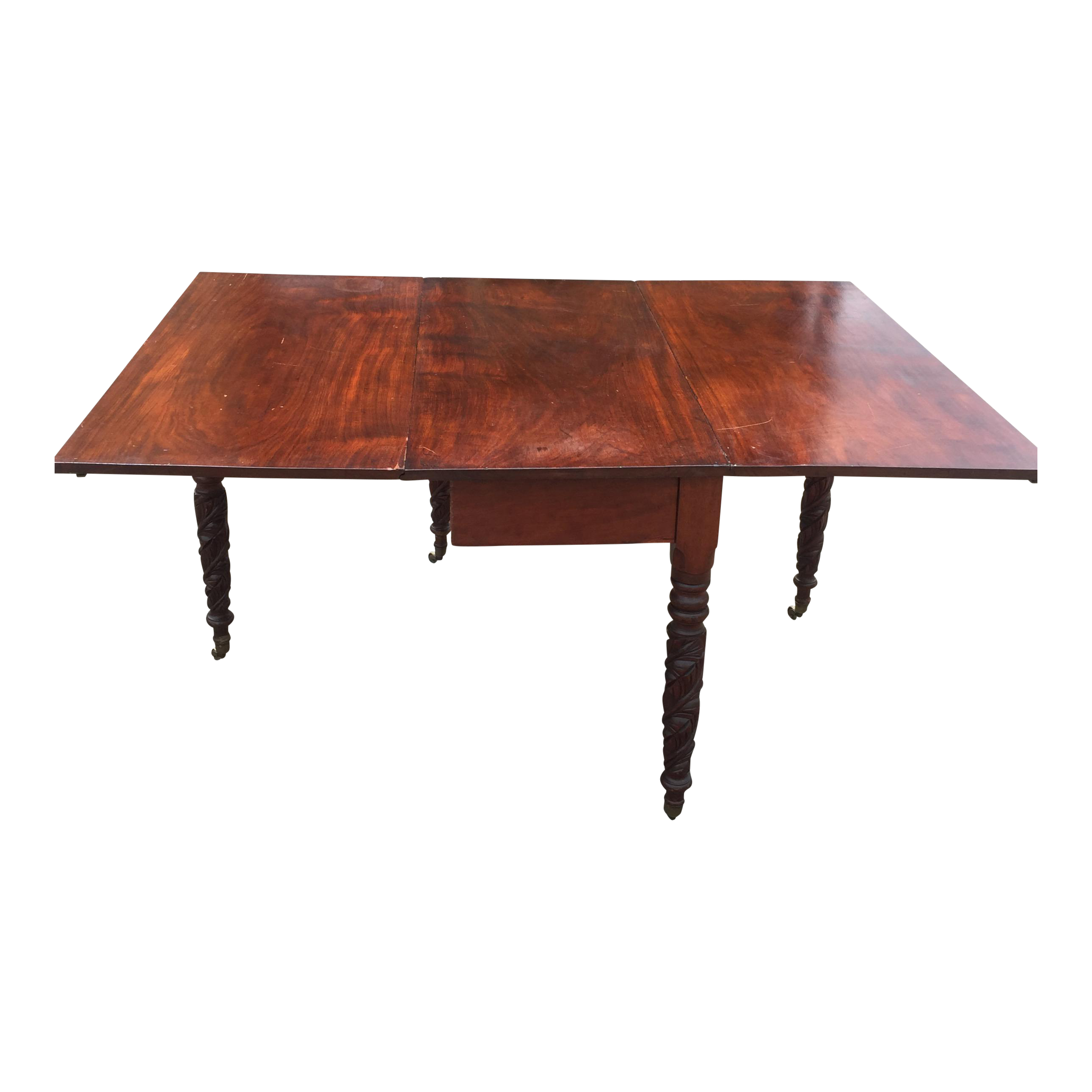 Antique Mahogany Fold Down Gate Leg Dining Table