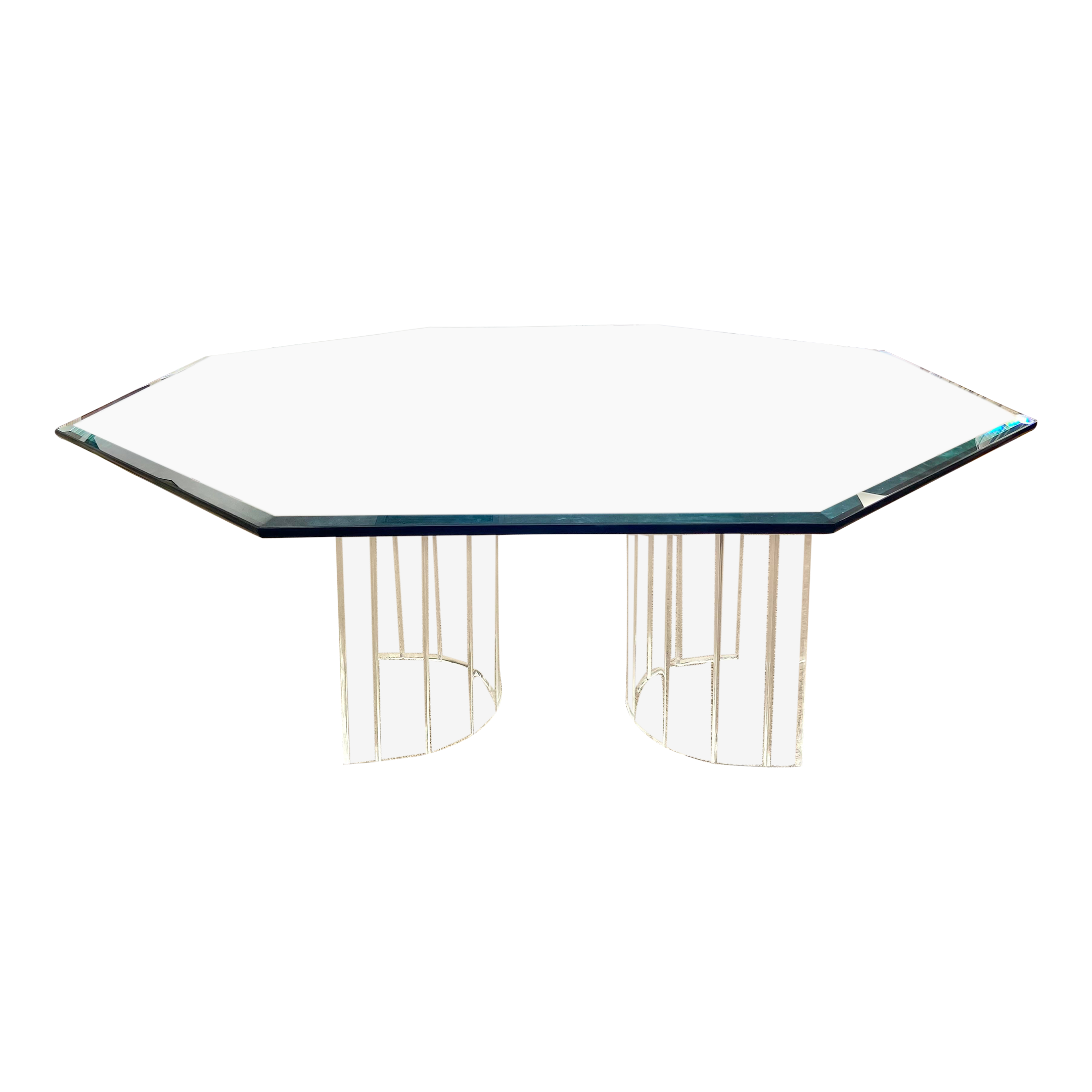 MidCentury Style Lucite Base Glass Top Dining Table Chairish