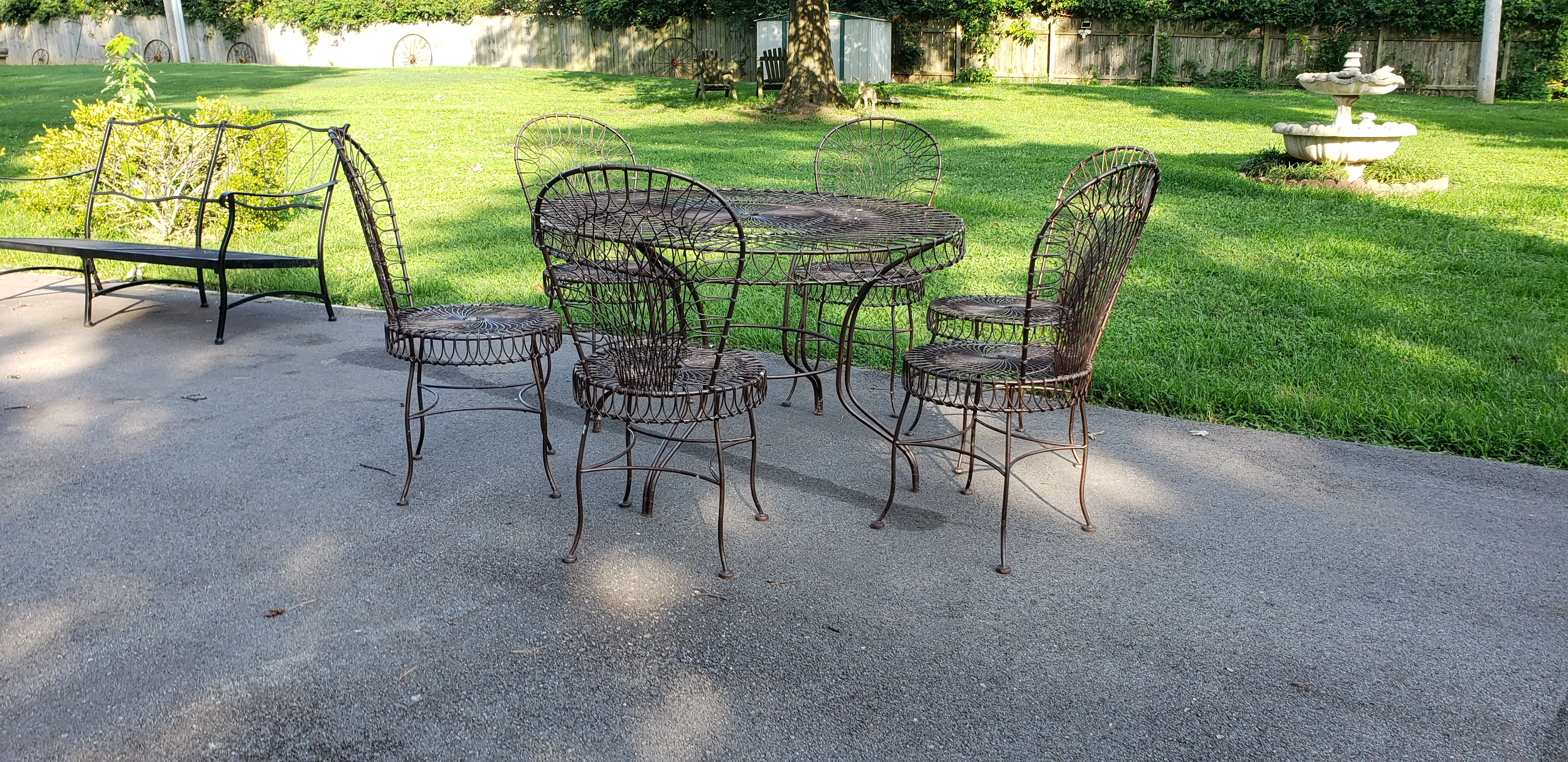 グレー 金属製　ヴィンテージ　アメリカ Vintage MCM Orange Vinyl & Brown Metal Armchair – Mimi's