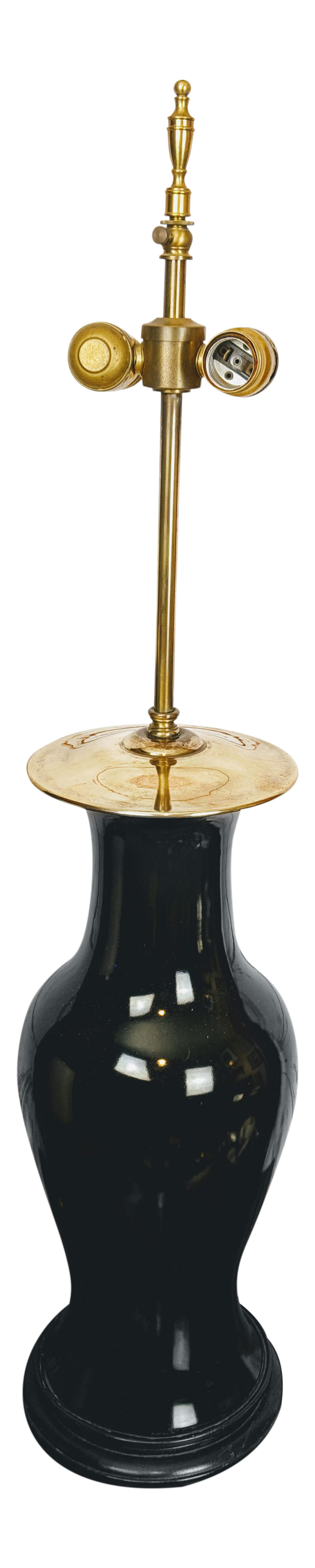 Tischlampen Warren Kessler Mid Century Black Glaze Table Lamp Haus