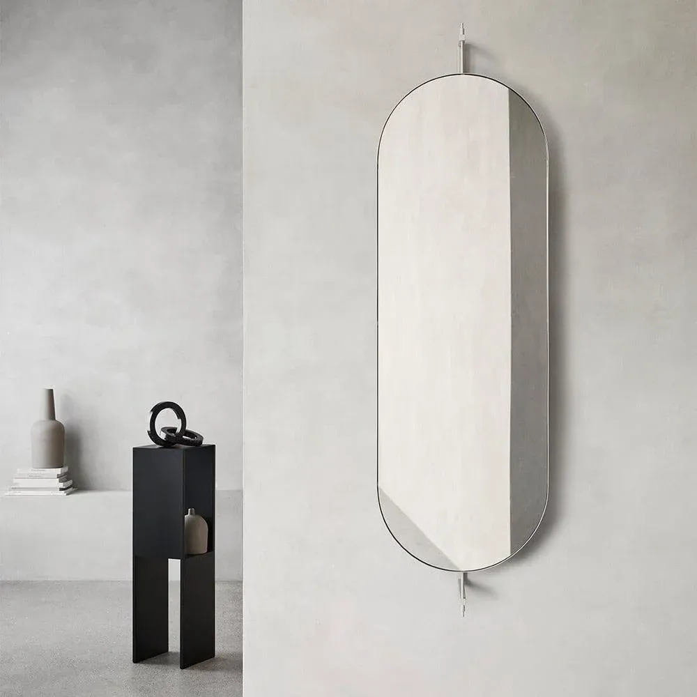 Black Full Size Rotating Mirror by Kristina Dam Studio