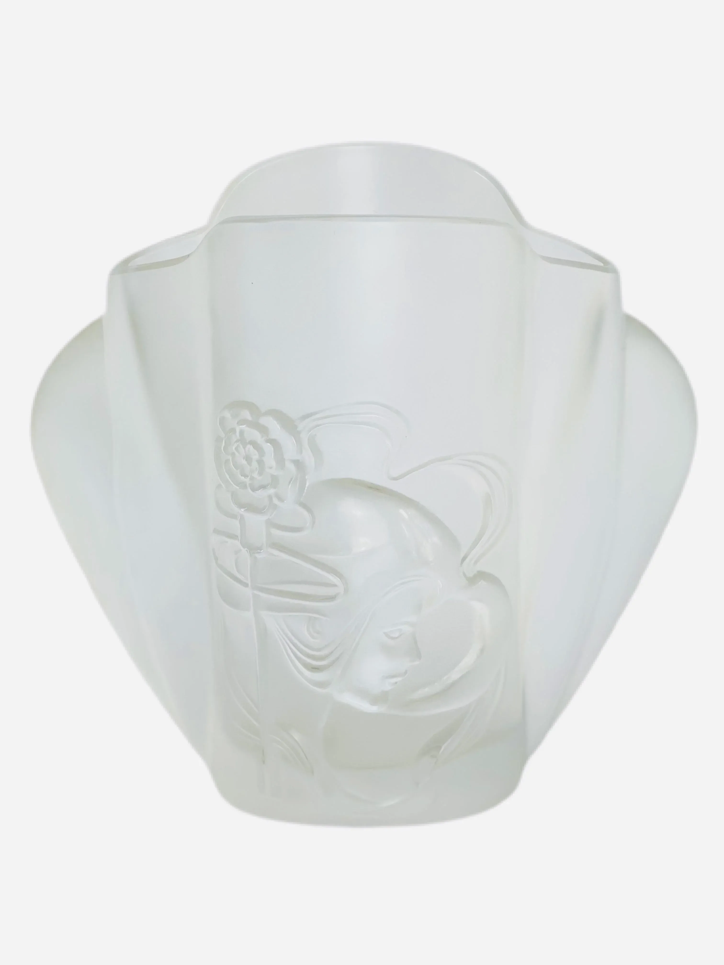 Mario Cioni 透明花瓶 1980s Art Deco Mario Cioni Crystal Woman Vase | Chairish
