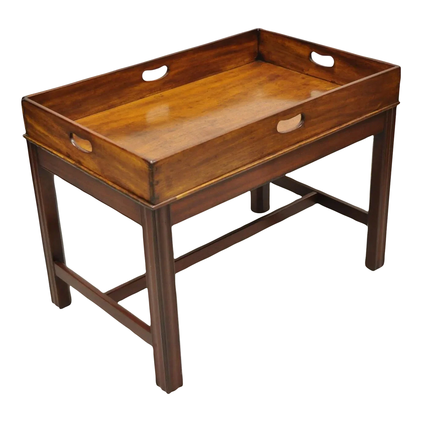 Antique English Mahogany Butler's Style Coffee Table With