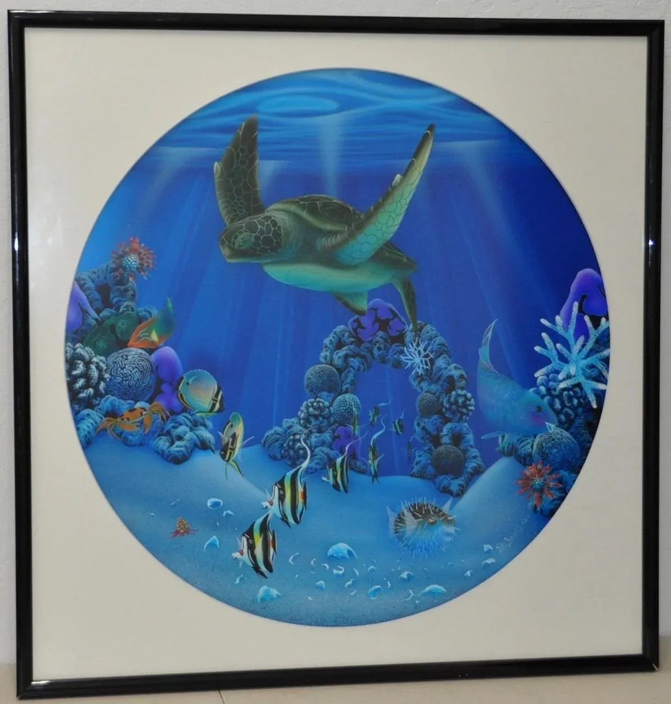 アートパネル　タートル　亀　マナティ　ジュゴン　アザラシ　滝　海　魚　熱帯雨林 Dale Zarrella 