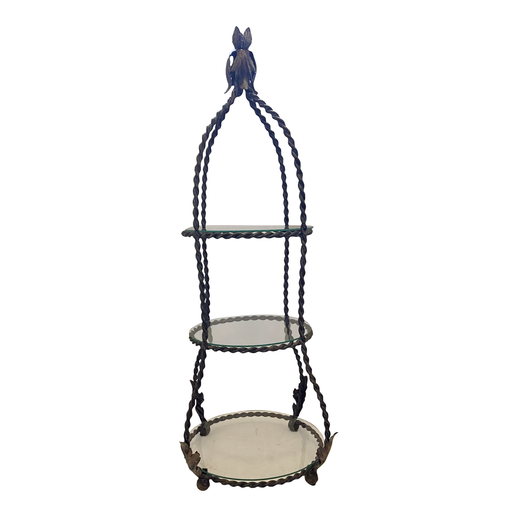 Vintage Hollywood Regency Metal Shelf Stand Chairish