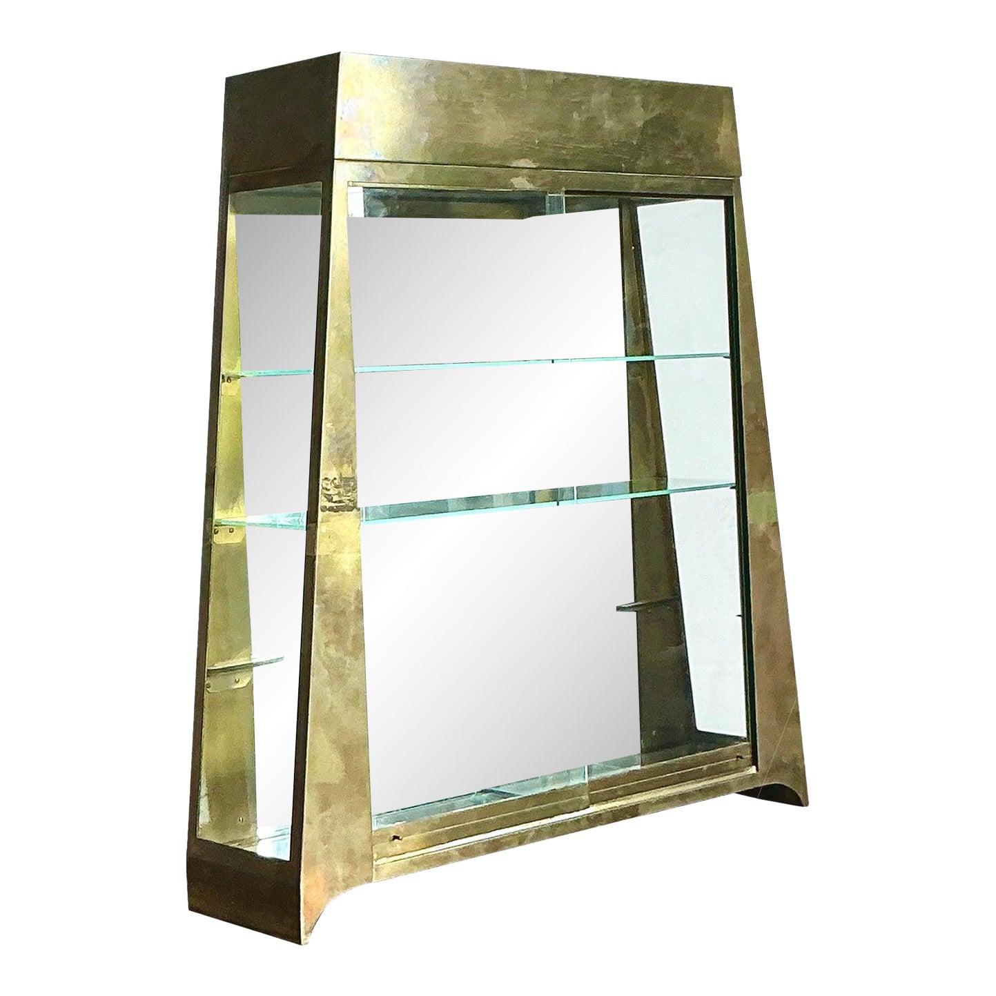 Vintage Boho Brass Tabletop Etagere