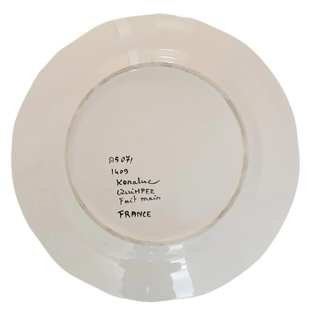 1960s French Faience Quimper Breton Couple Decorative Plate