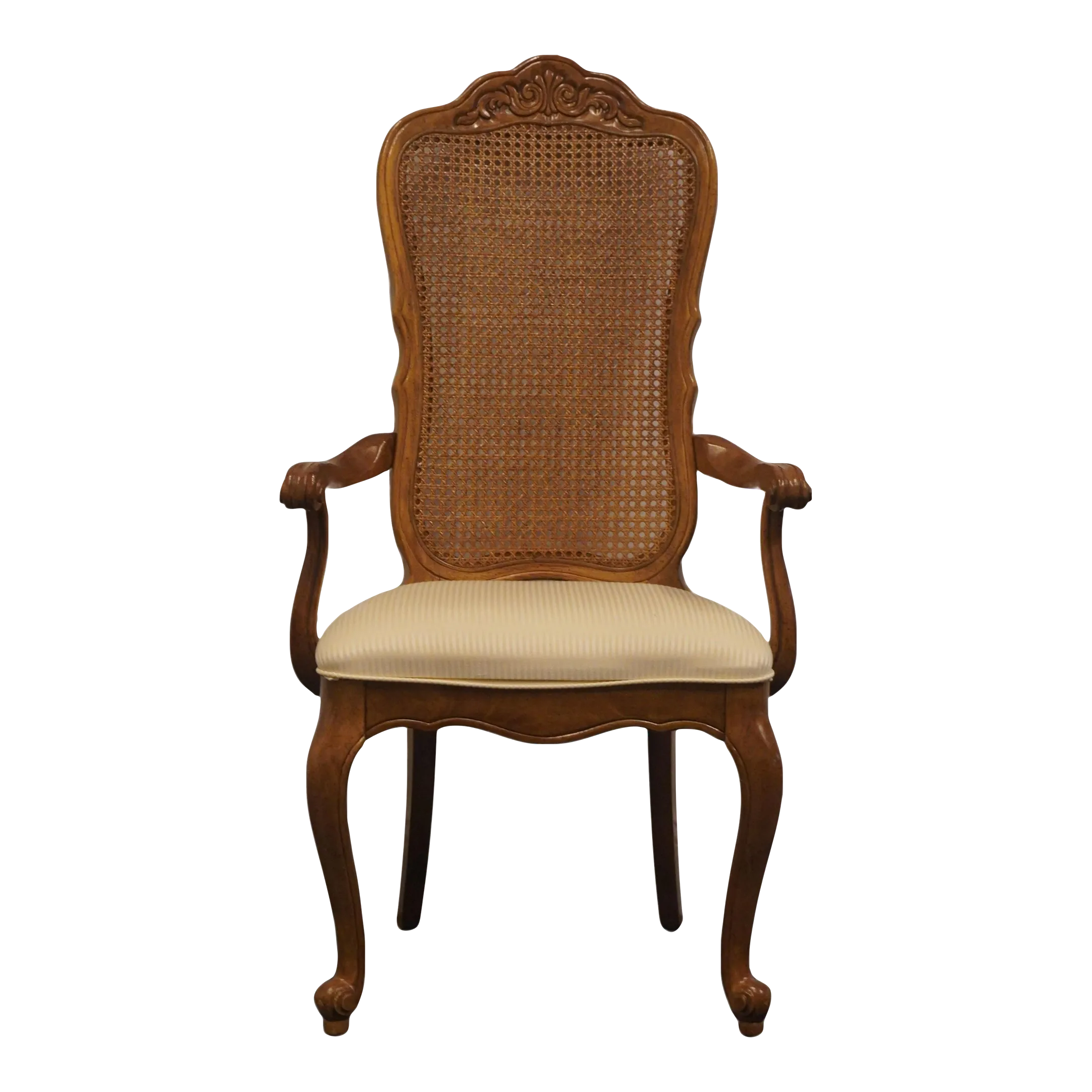 Universal Furniture Country French Provincial Cane Back Dining Arm Chair Chairish