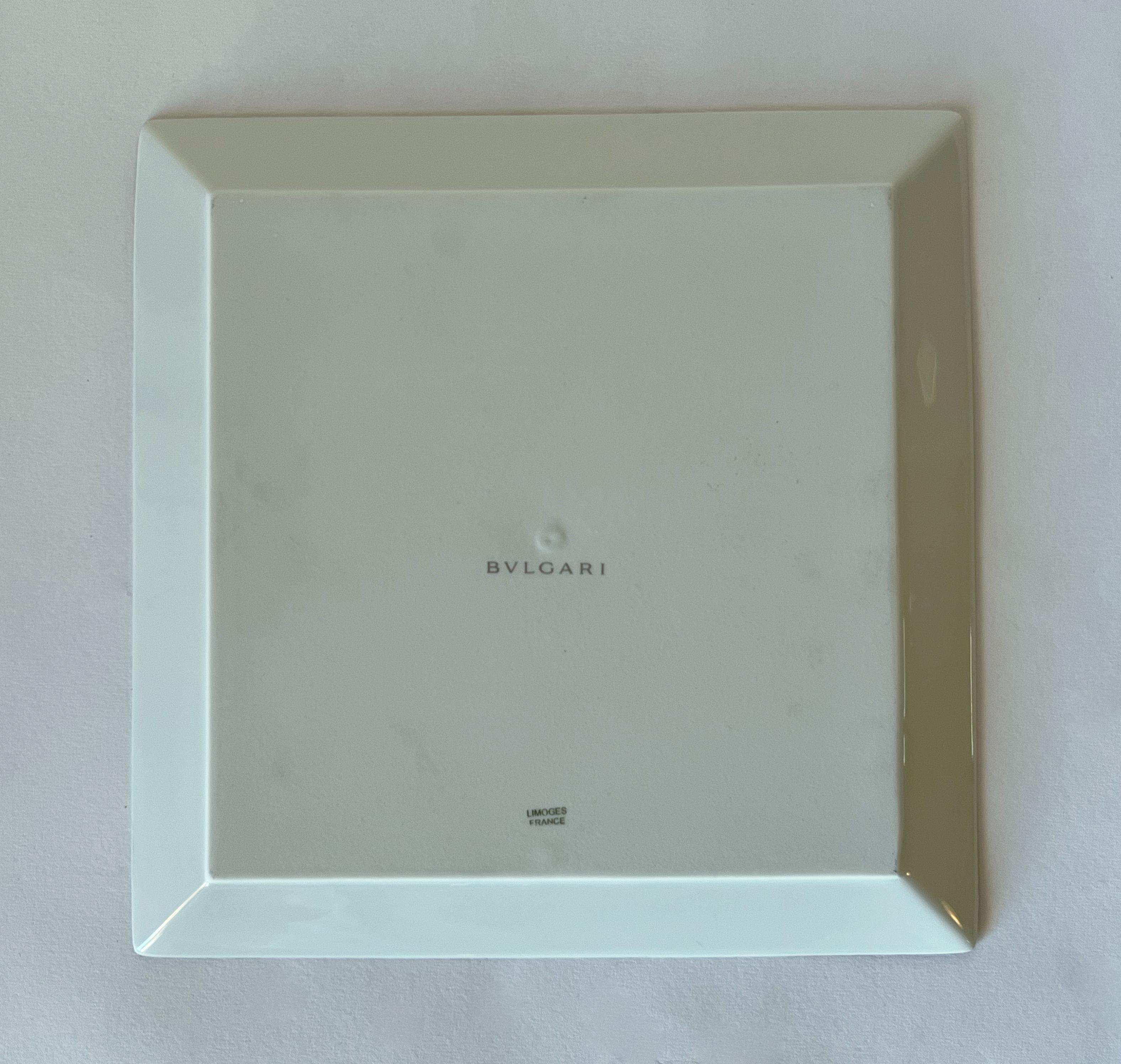Bulgari Square Porcelain Plate | Chairish