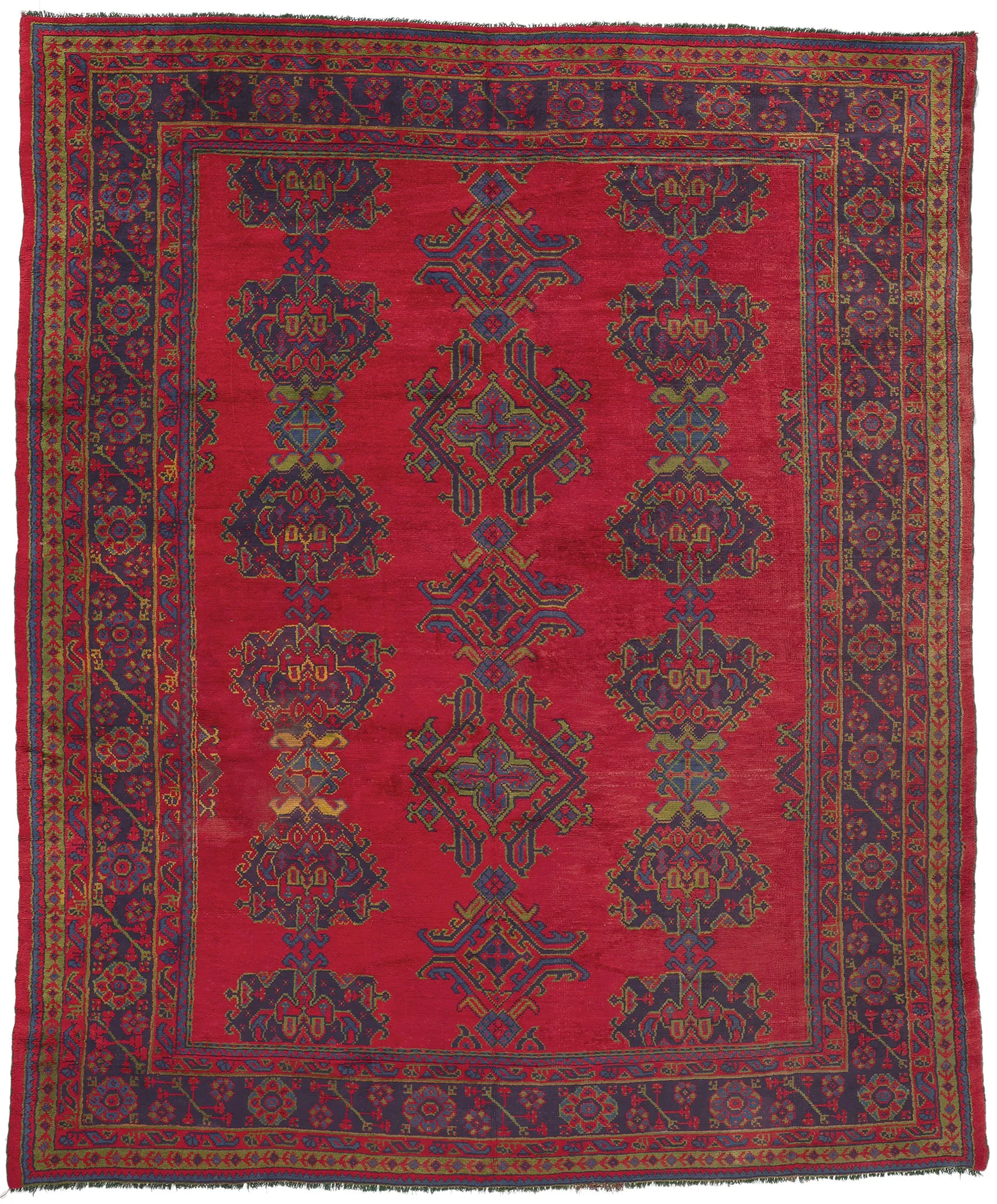 Early 20th Century Antique Red Turkish Oushak Rug, 09'02 X
