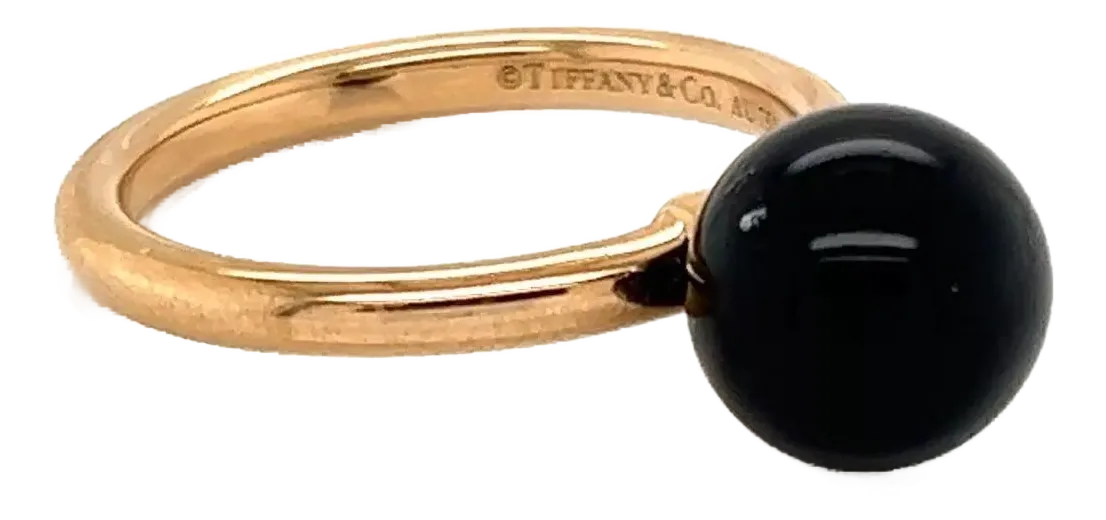 【Black Onyx × Rose Gold】Tiffany & Co. ゴールド リング TIFFANY 18K Rose Gold Black Onyx 8mm HardWear Ball Ring 45