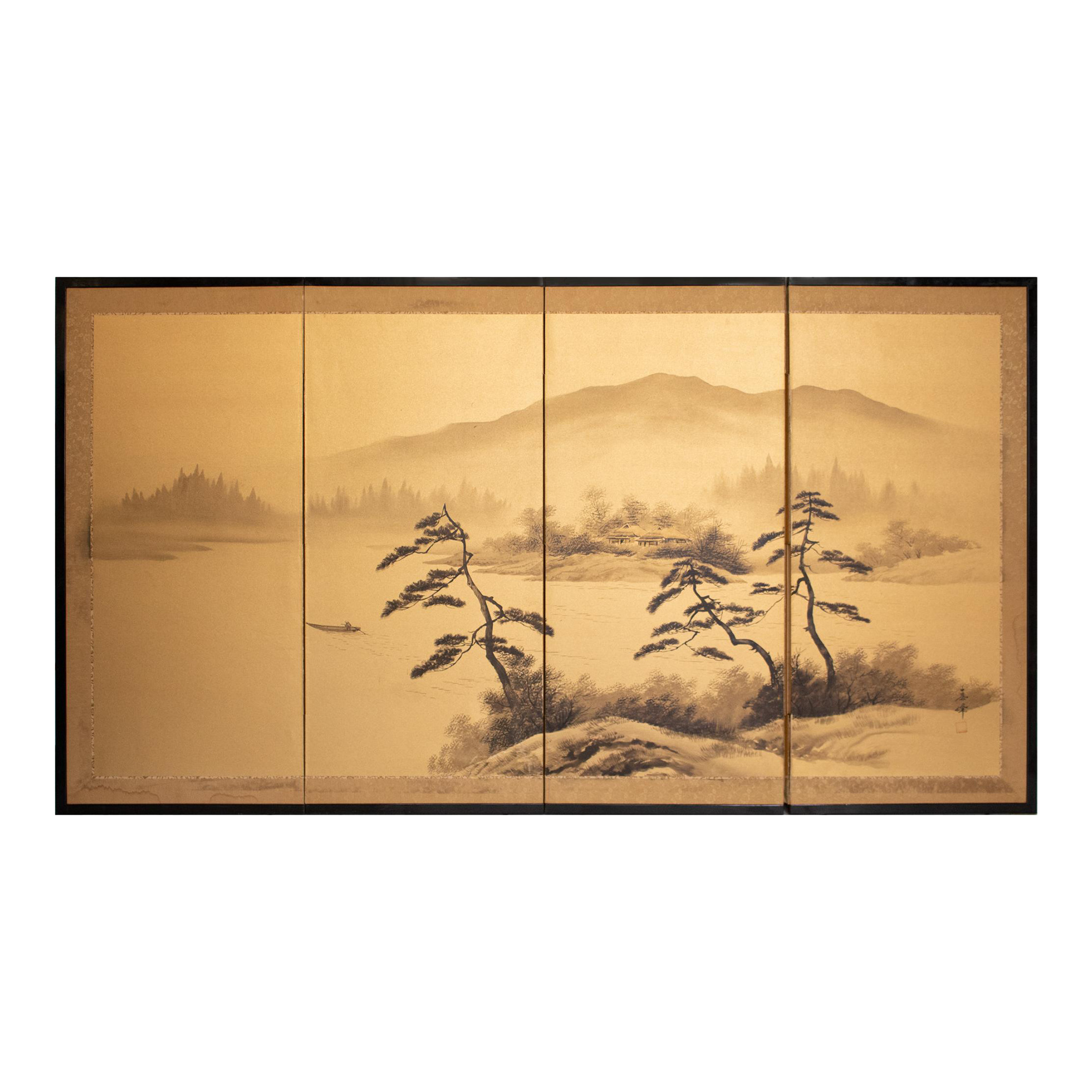 1950-1960s Shōwa Era Japanese Byobu Screen 