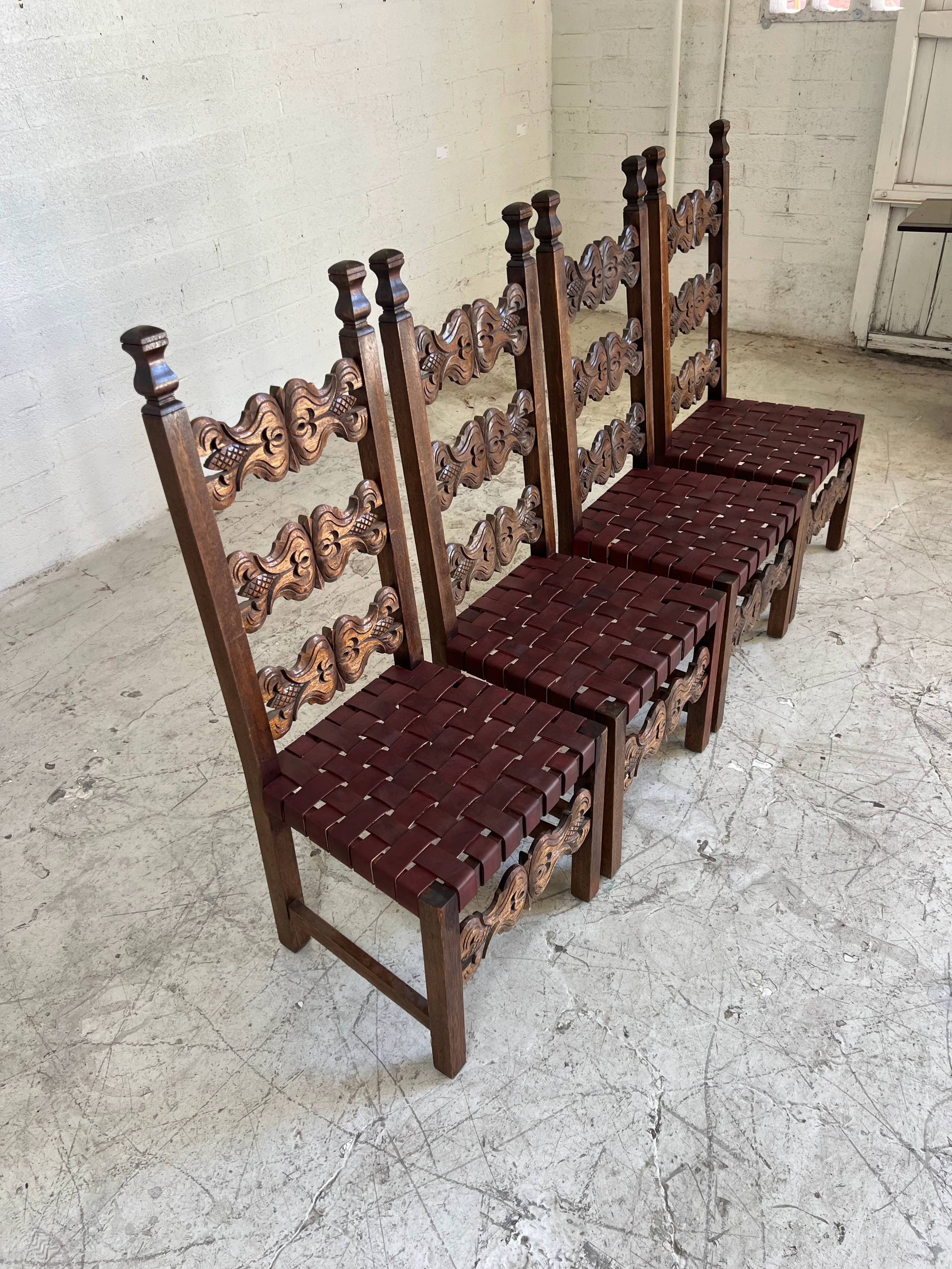 1960's Hand Carved Mexican Dining Chairs Set of Chairish