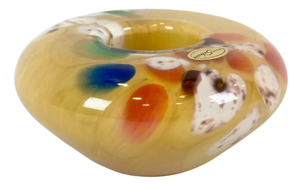 Vintage Art Glass Candleholder from Kaspar Silesia, 1960sNerf Scar