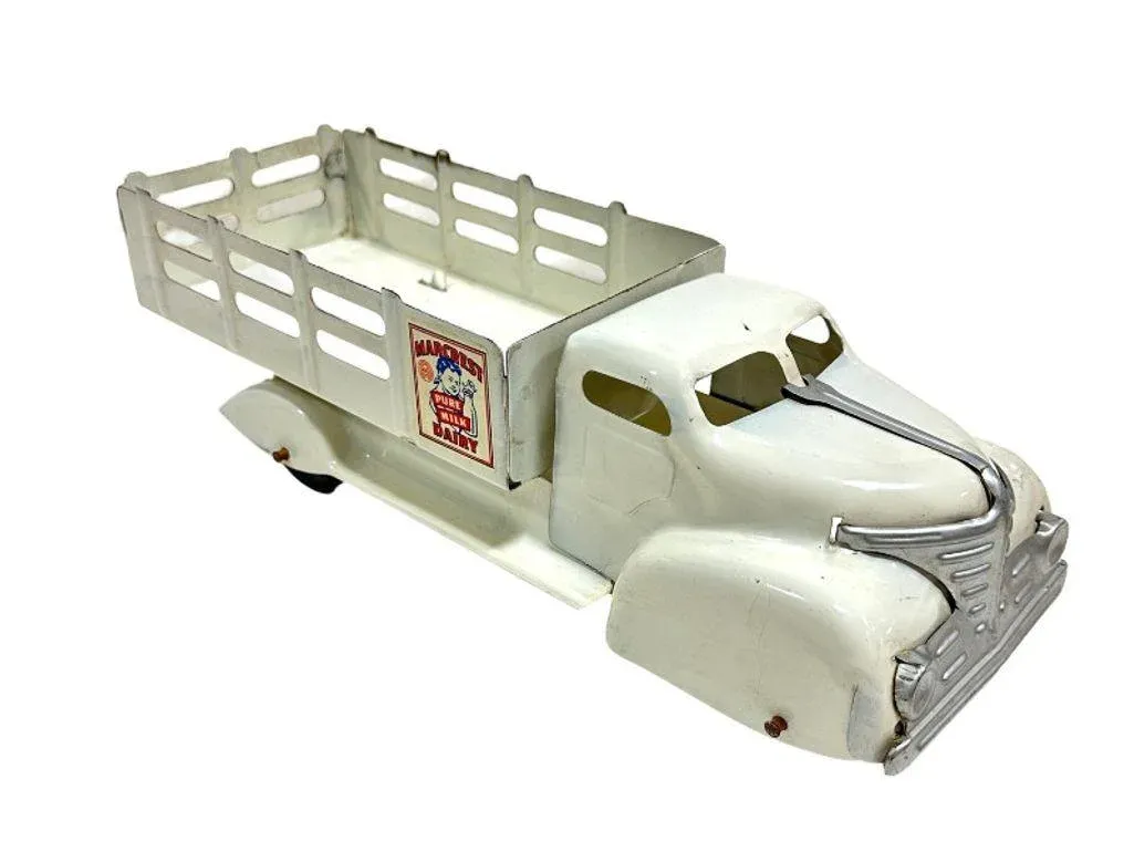 1930's Marx Marcrest Pressed Steel Pure Milk Dairy Toy Truck