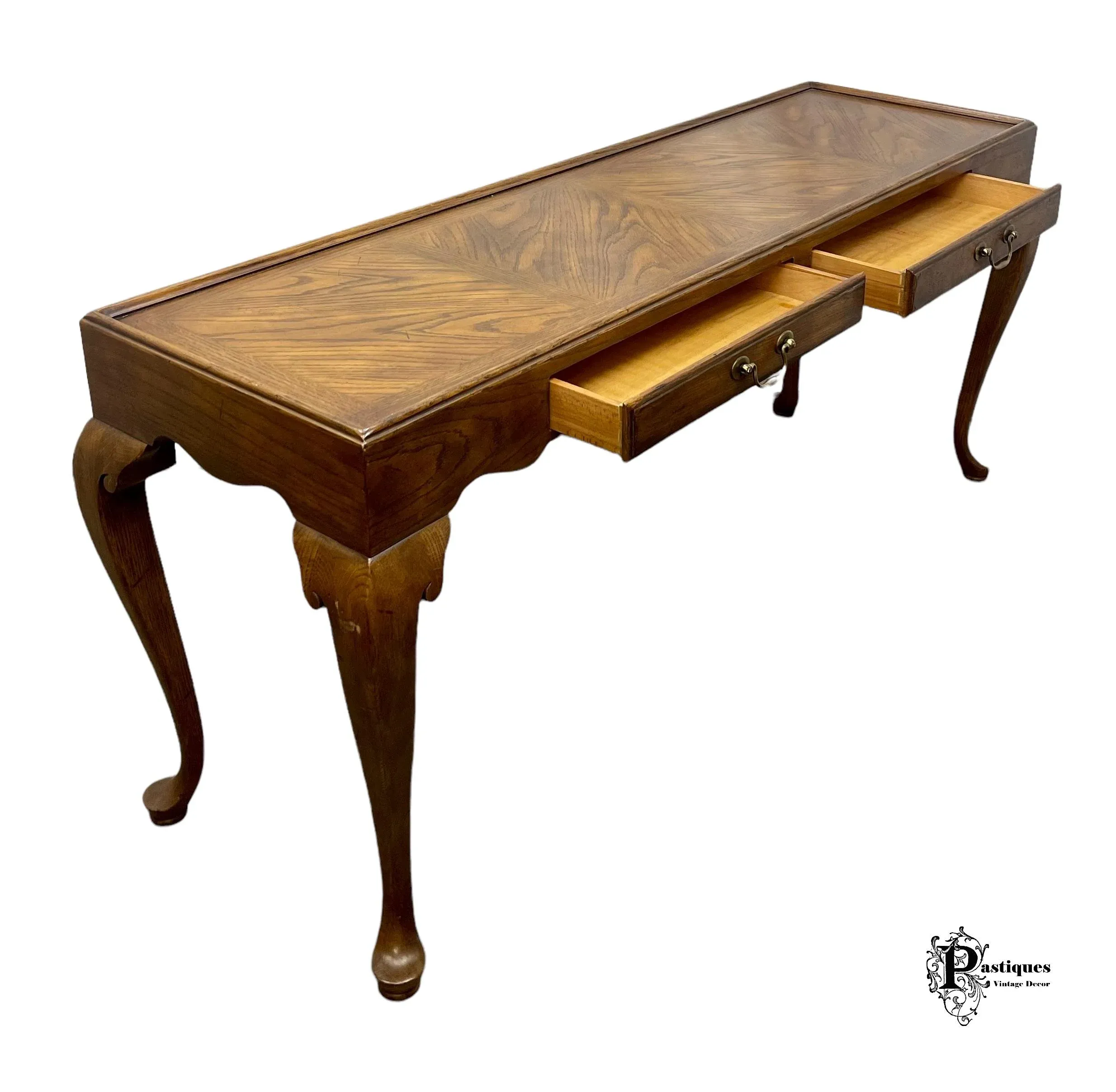 Vintage Drexel Chatham Oaks Collection Chippendale Style Solid Oak