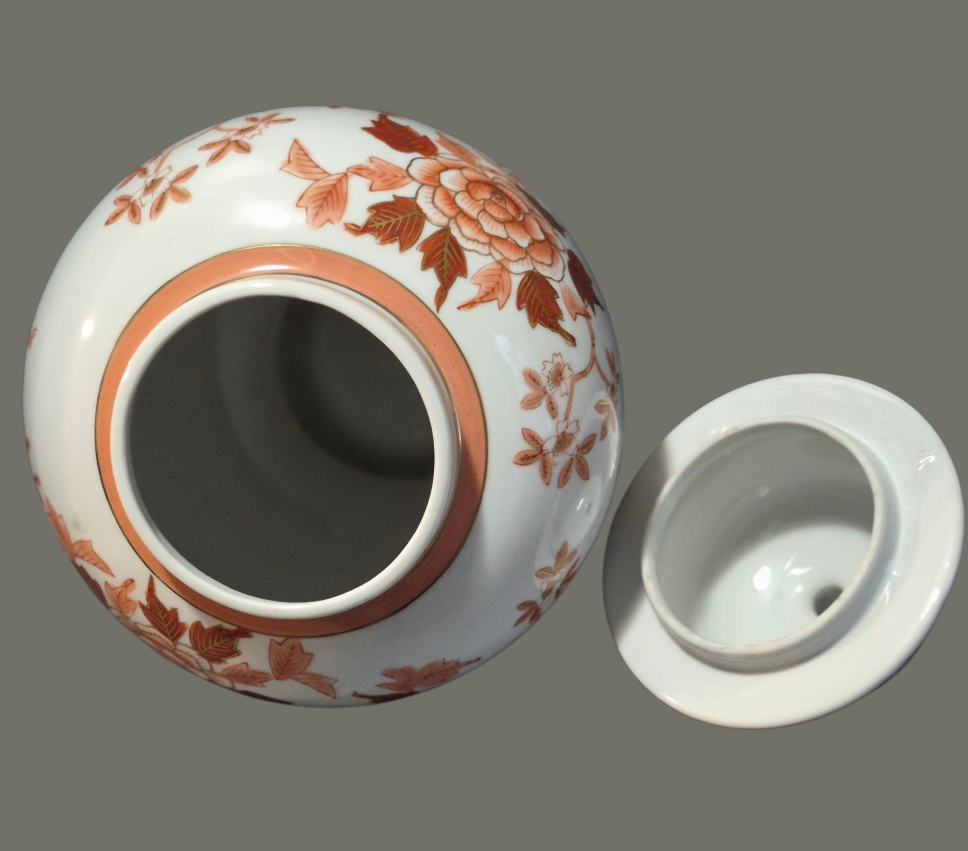 Vintage 15\'\' High Asian Japanese Kutani Style Lidded Hand Painted Floral Ginger Jar