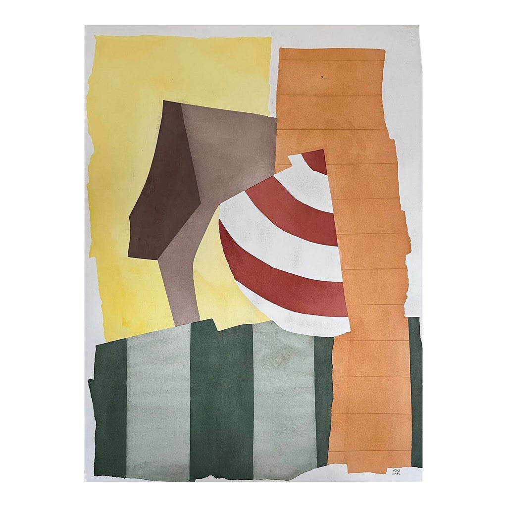 Vintage Modernist Abstract Watercolor Painting by Roger Stokes | Chairish