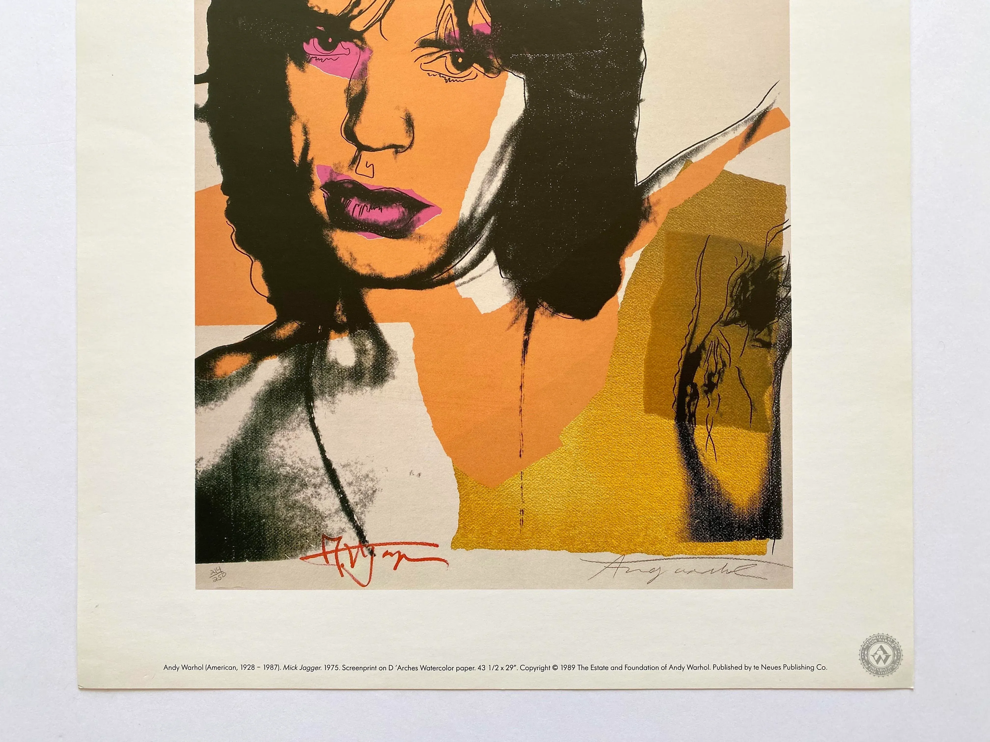Andy Warhol Estate Vintage 1989 Pop Art Lithograph Print
