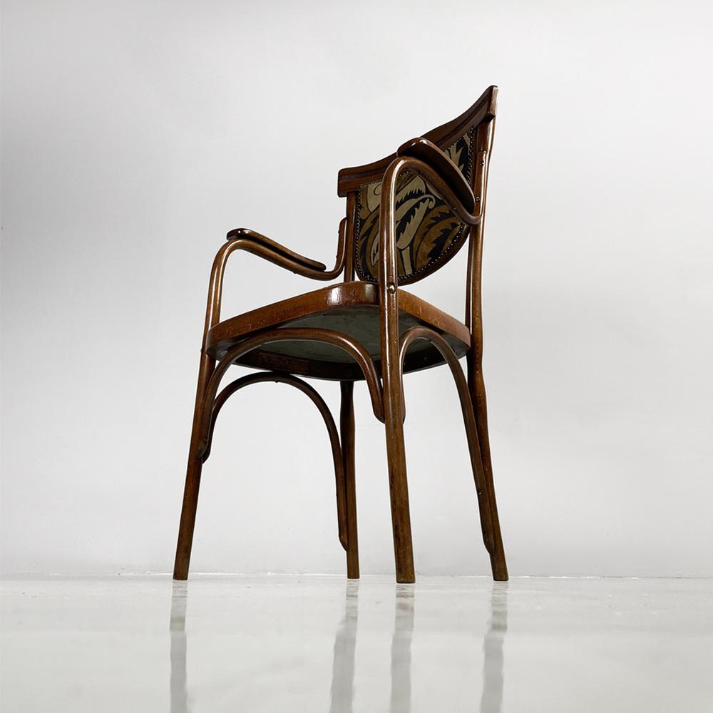 Austrian Art Deco Chair in Wood and Fabric by Jacob & Josef Kohn