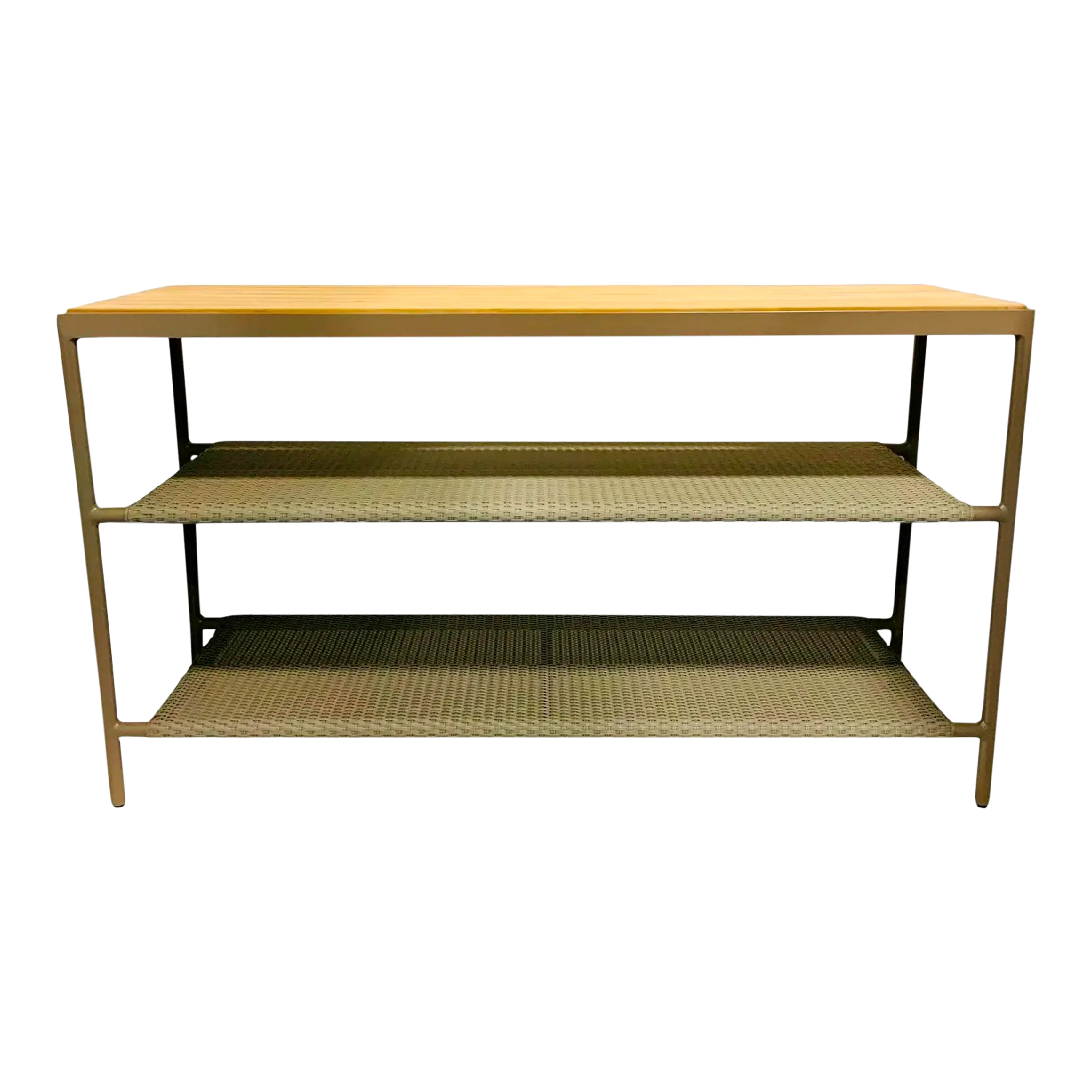 Baker / McGuire Organic Modern Gray Woven Resin Outdoor Console Table