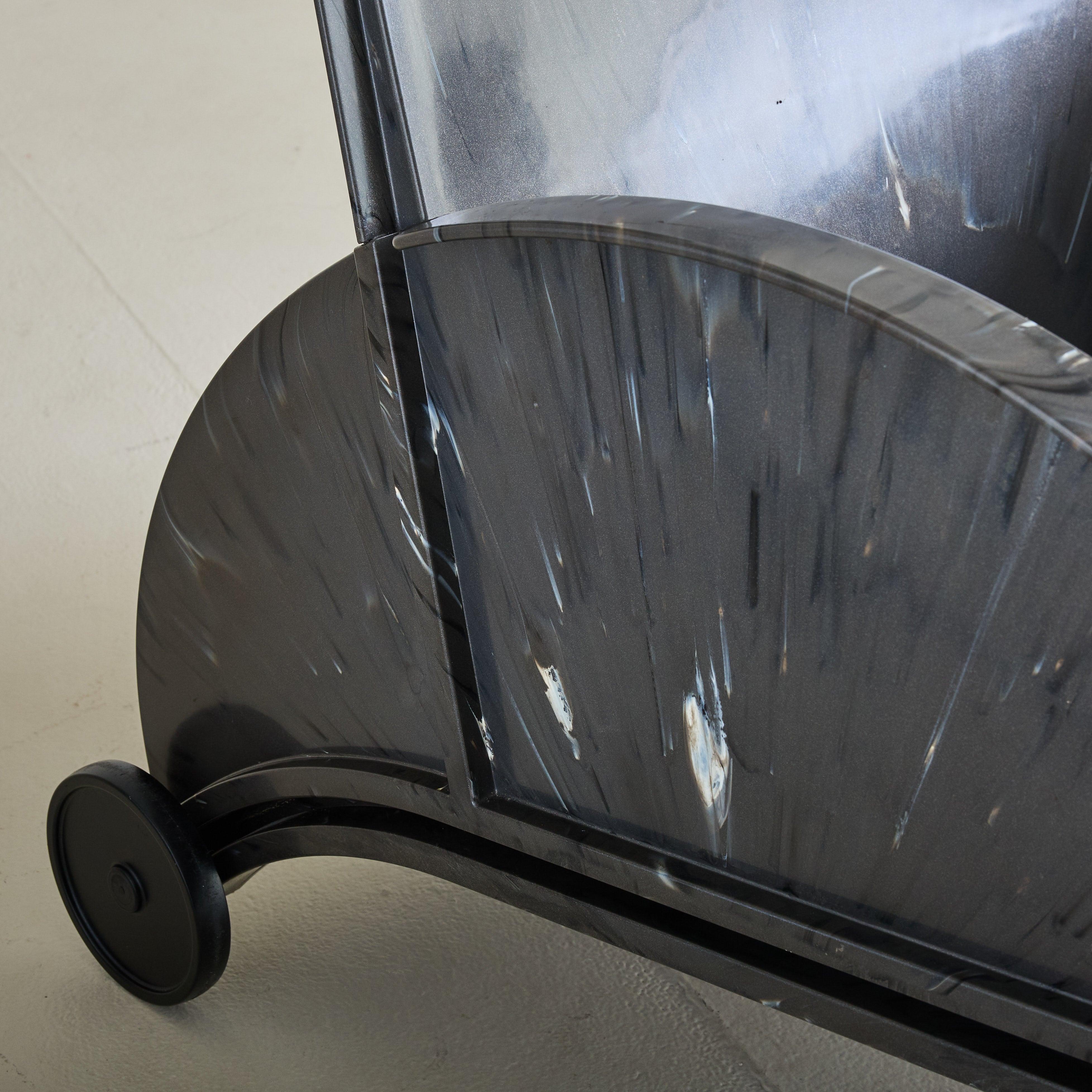 Italian Black \'4814\' Lounge Chair Attributed to Anna Castelli Ferrieri for Kartell, 1988