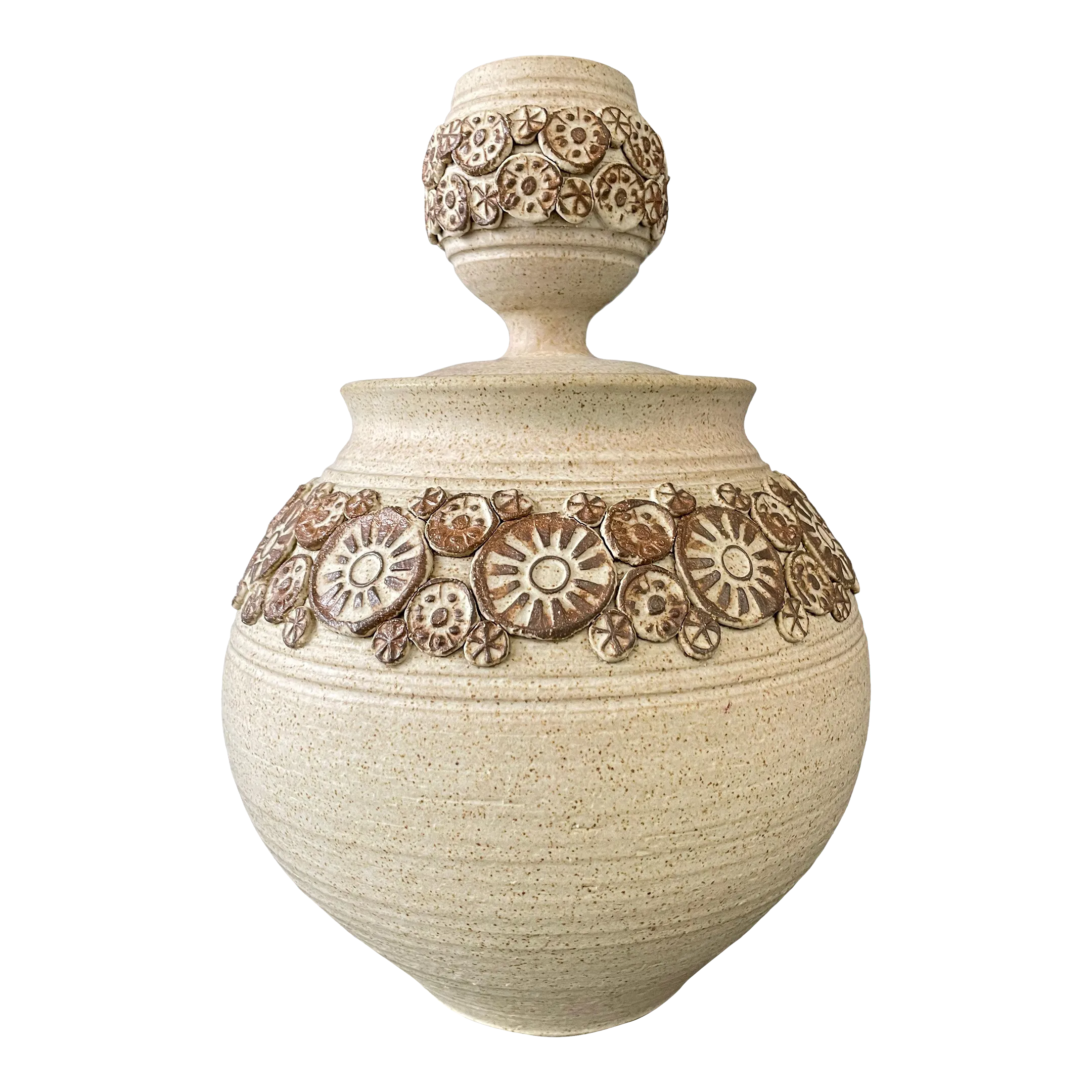 1990s Wishon-Harrell Studio Art Pottery Ceramic Lidded Vase 1990s Wishon-Harrell Studio Art Pottery Ceramic Lidded Vase