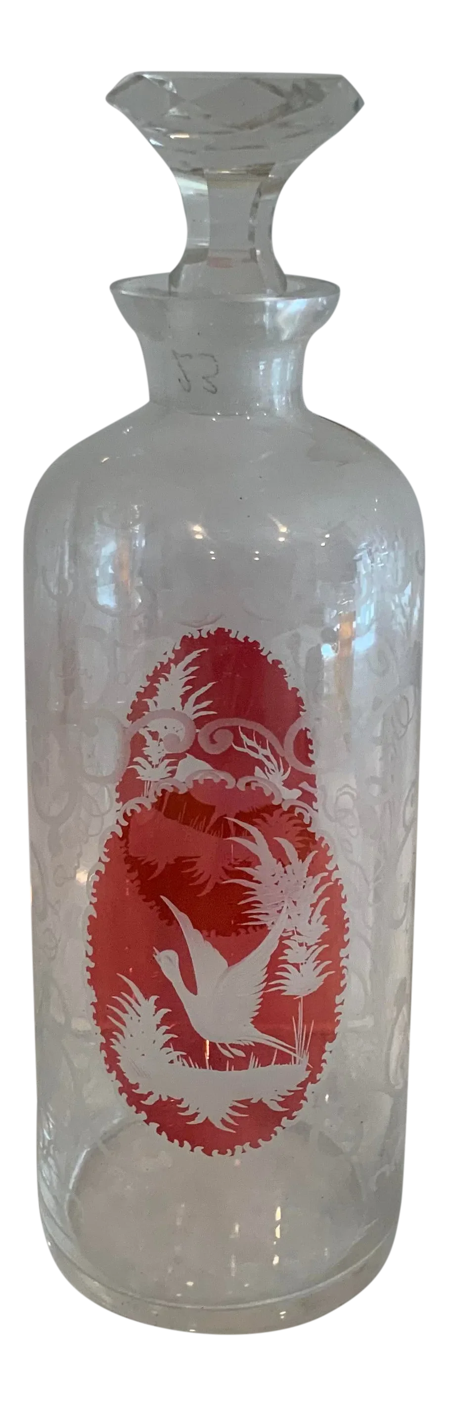 Antique Bohemian Glass Decanter Bottle Chairish