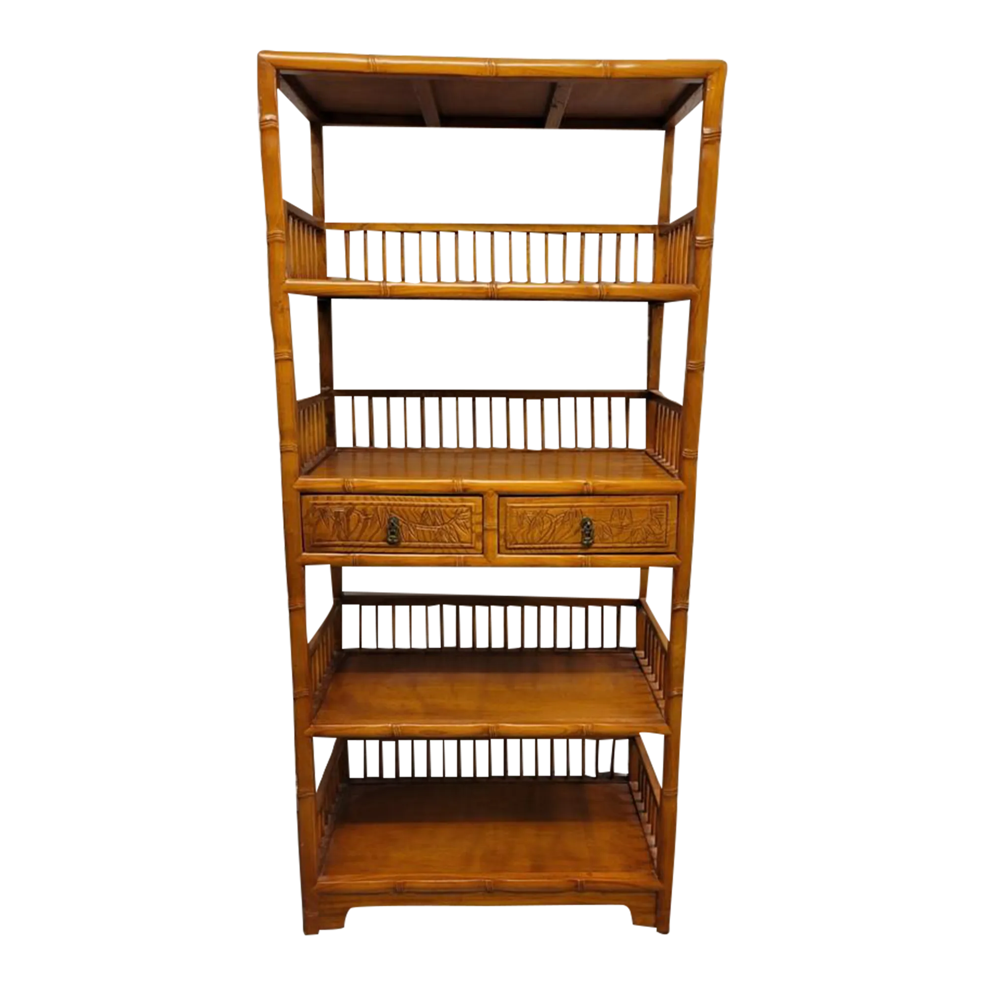 24時間限定タイムセール Vintage Chinese Elm Wood Display Bookcase Etagere With 絵本・児童書