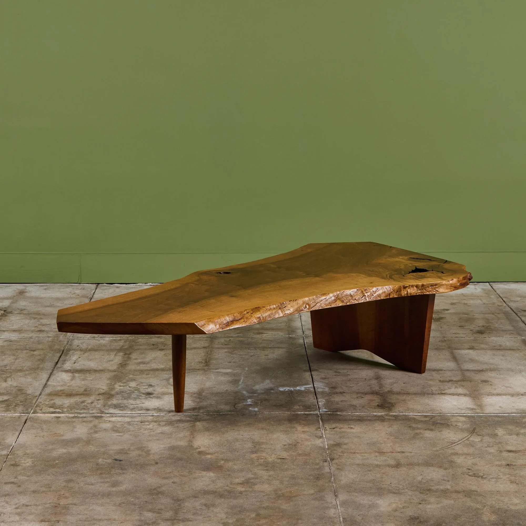 George Nakashima English Walnut Conoid Coffee Table | Chairish