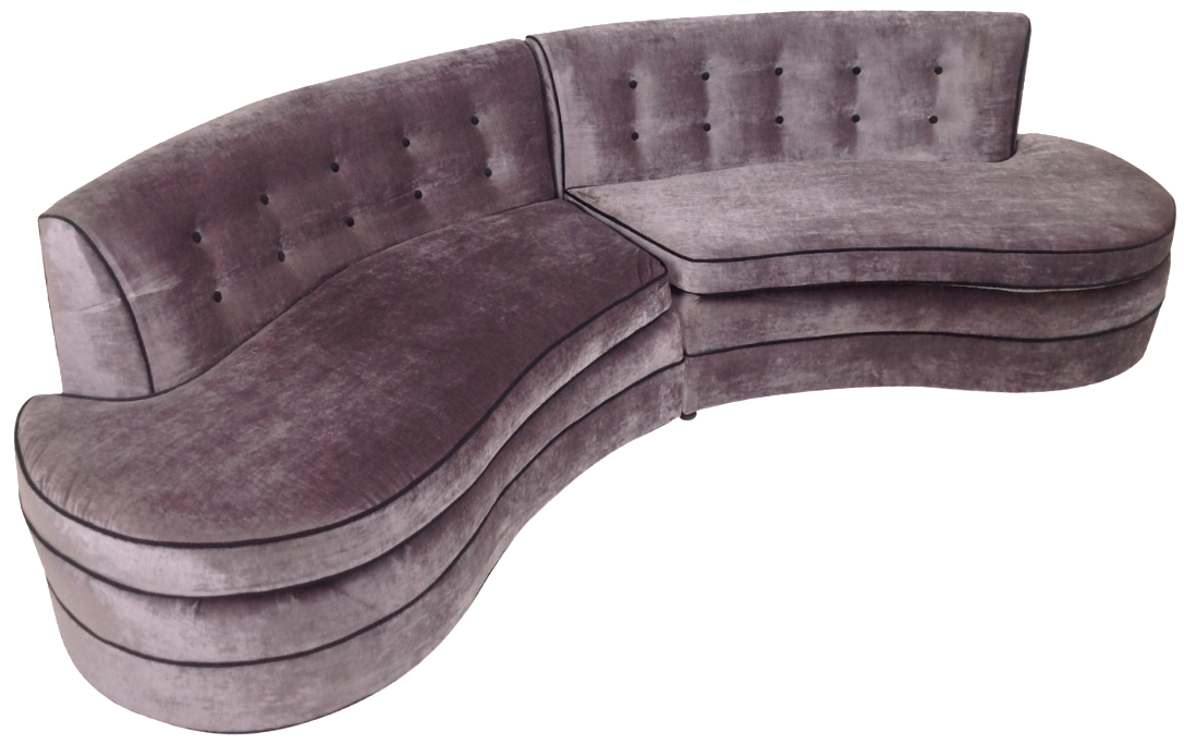 MidCentury Regency Style Purple Velvet Sectional Chairish