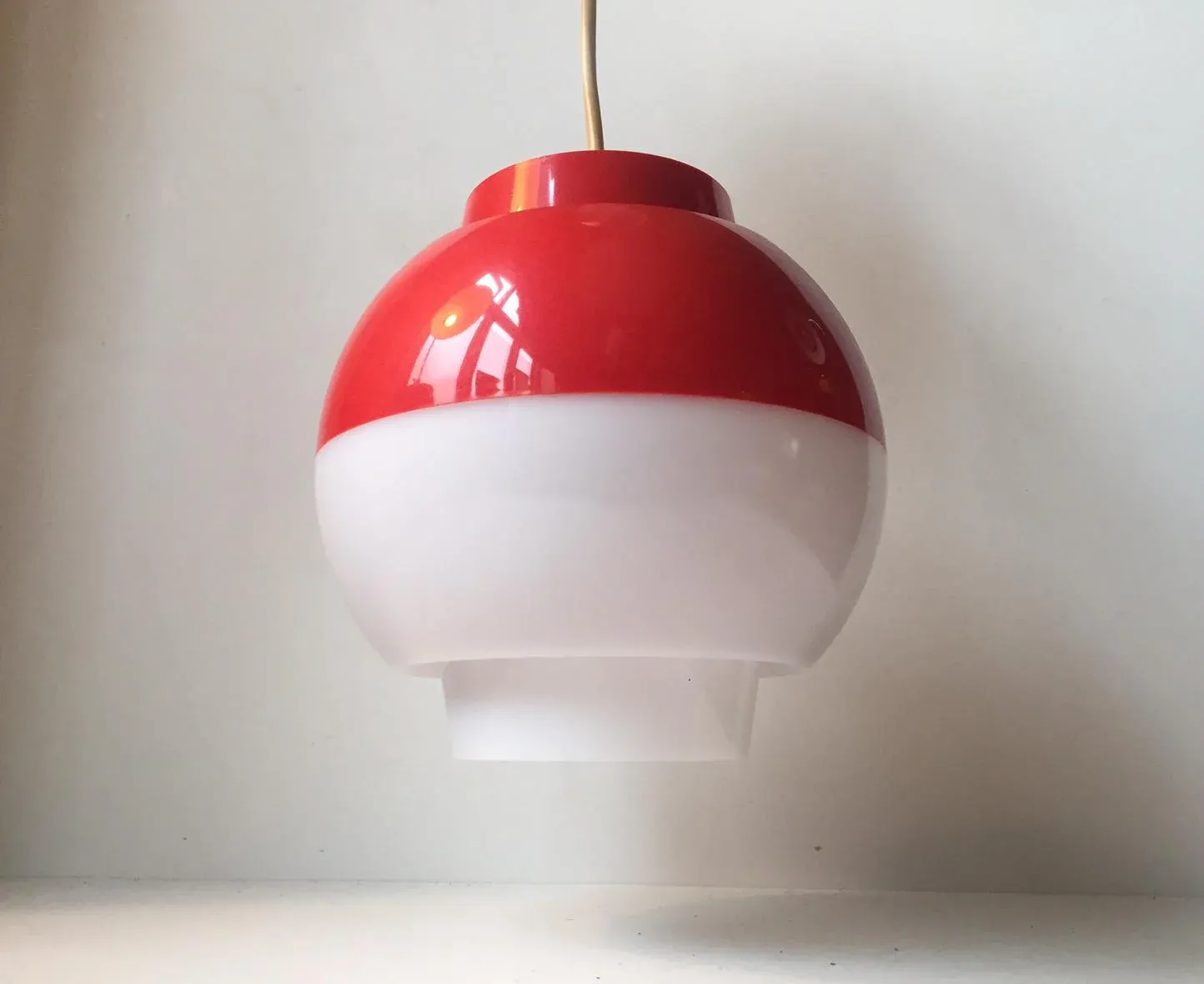 Danish Modernist Fakta Acrylic Glass Pendant Lamp by Bent Karlby for ASK, 1970s