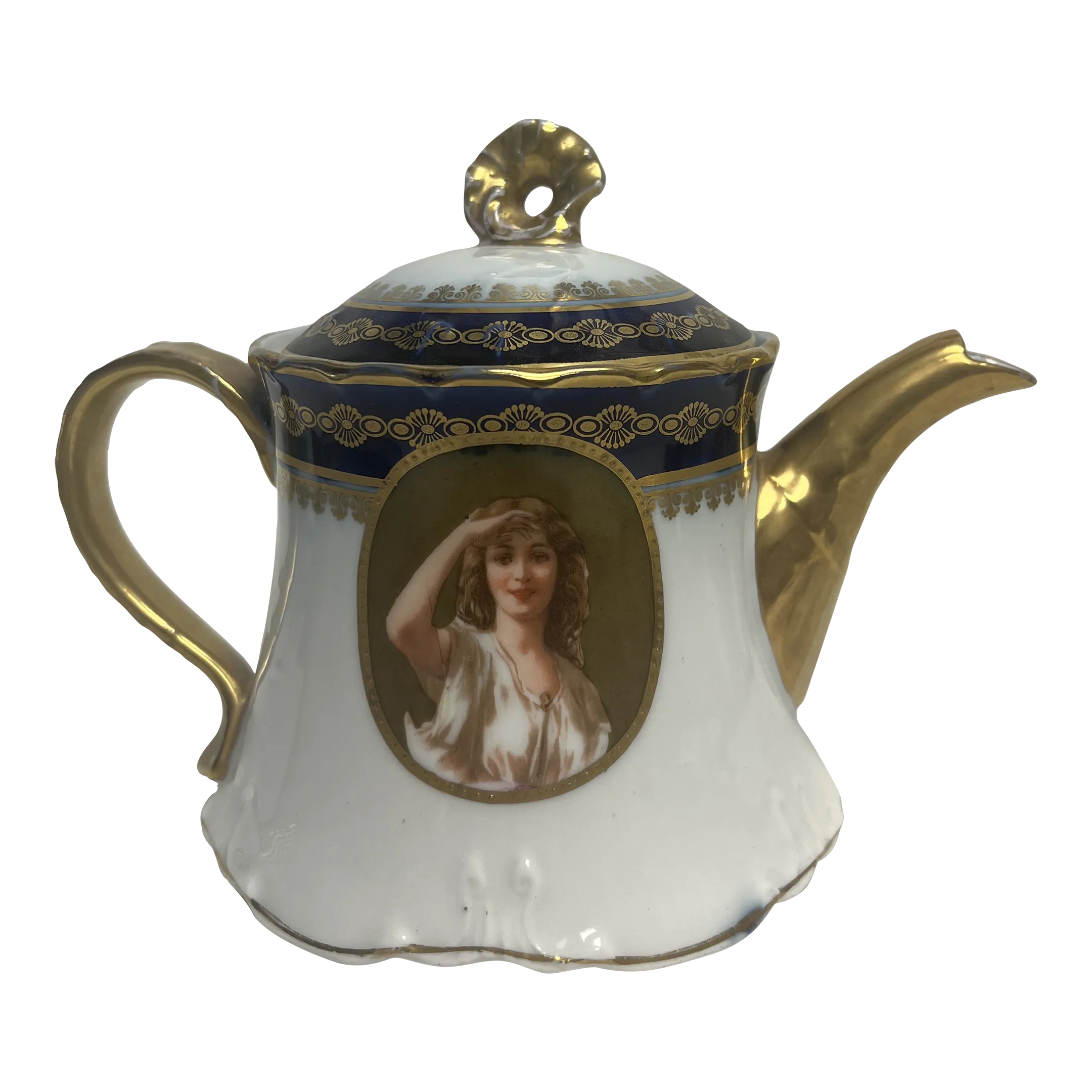 Early 20th Century Art Nouveau Russian Gardner Porcelain Tea Pot