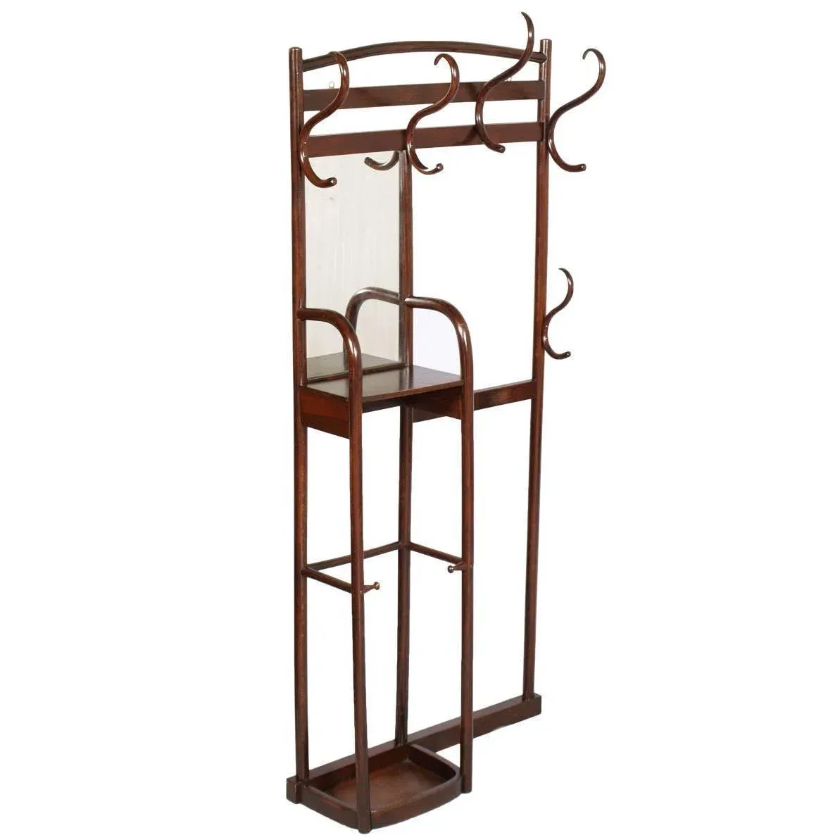 Art Nouveau Entrance Coat-Rack Hanger with Mirror from Thonet