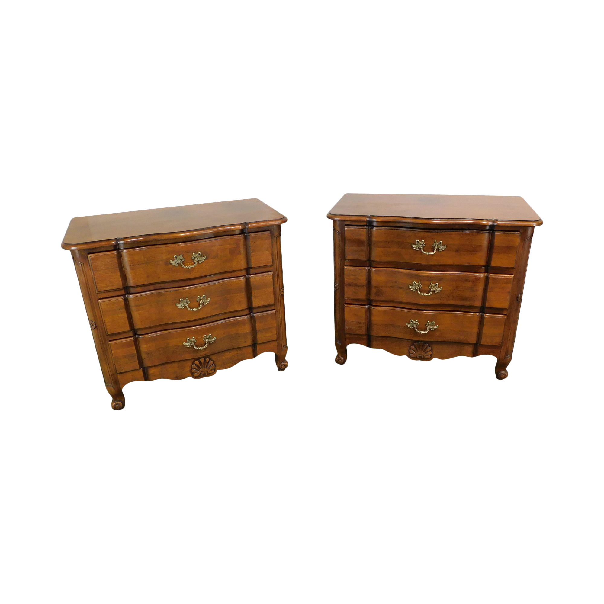 Wellington Hall French Country Pair 3 Drawer Chests Nightstands