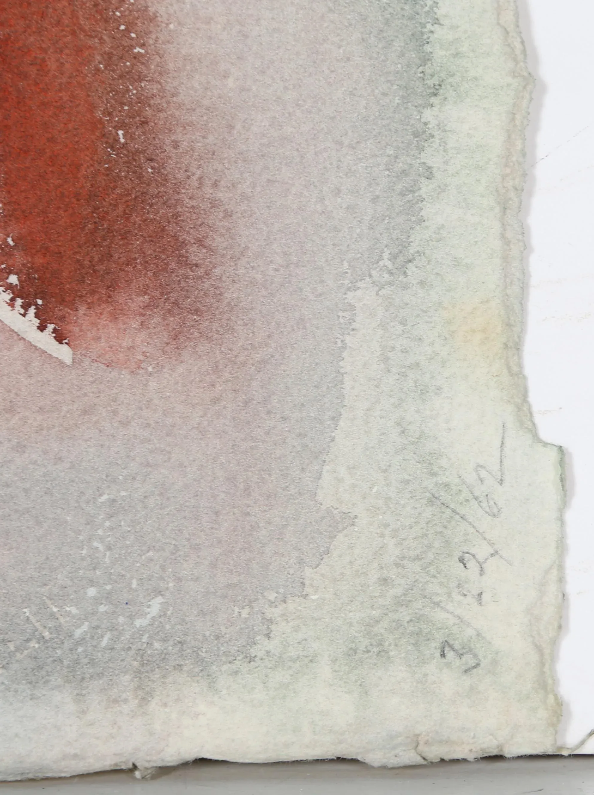 Eve Nethercott, Seated Nude With Red Blanket (P1.3), Watercolor on Paper