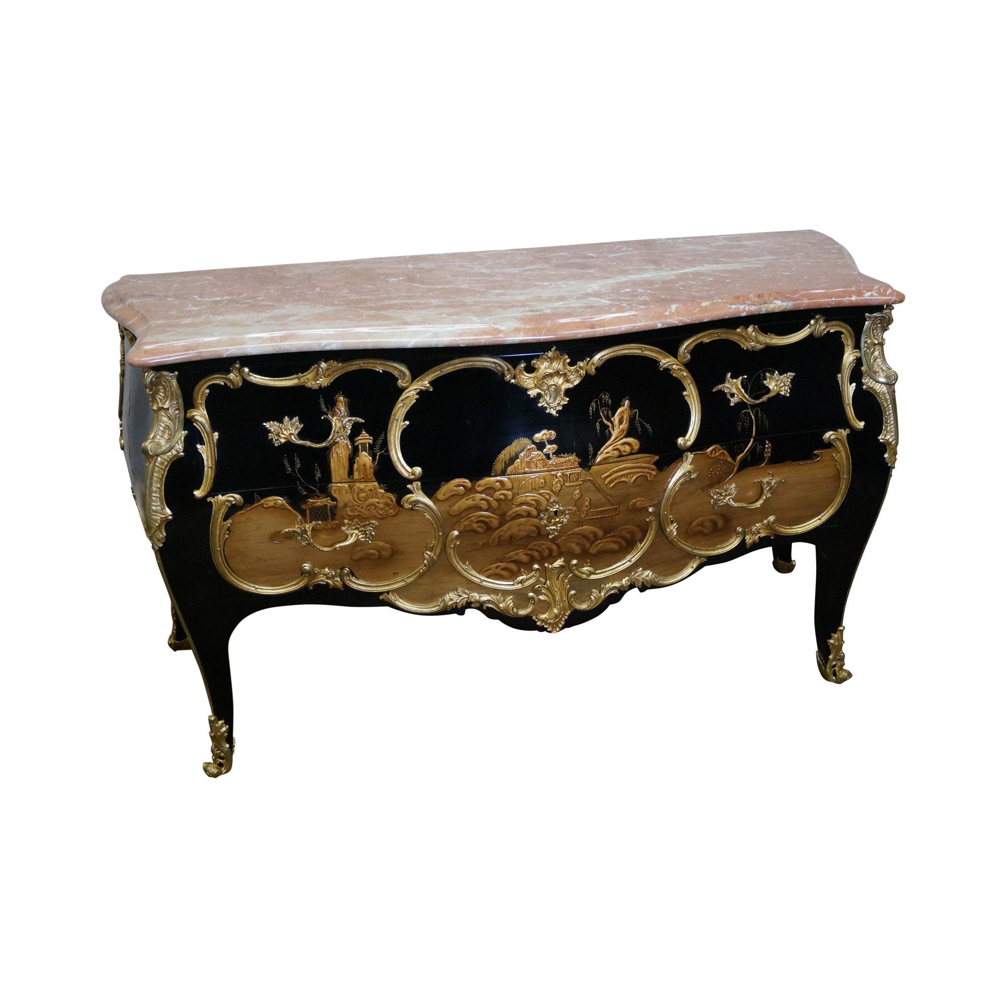 Louis XV Style Bombe Chest with Marble Top Chairish