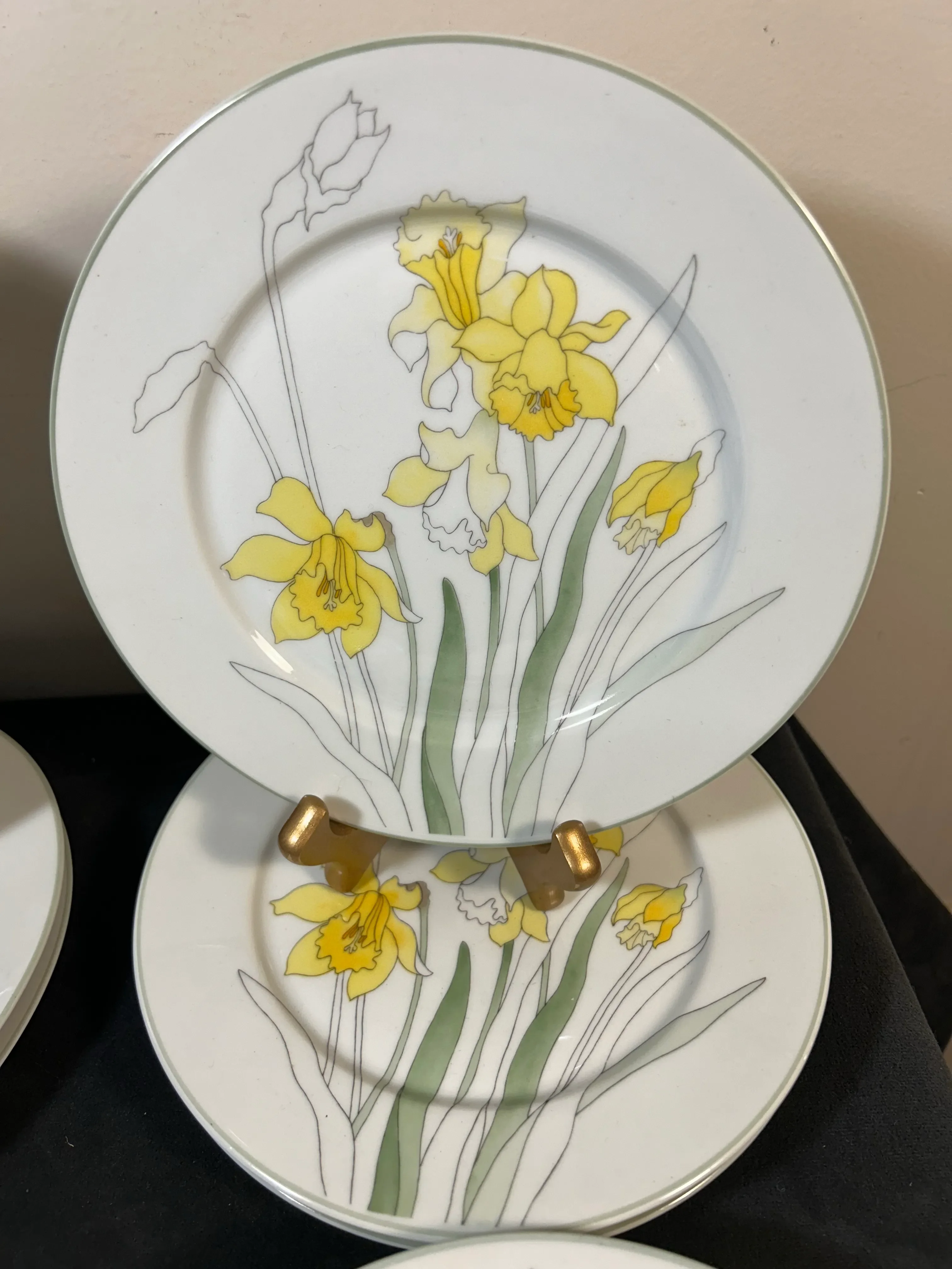 Set of 12 8” Salad Plates by Block Spal Portugal ~ Floral