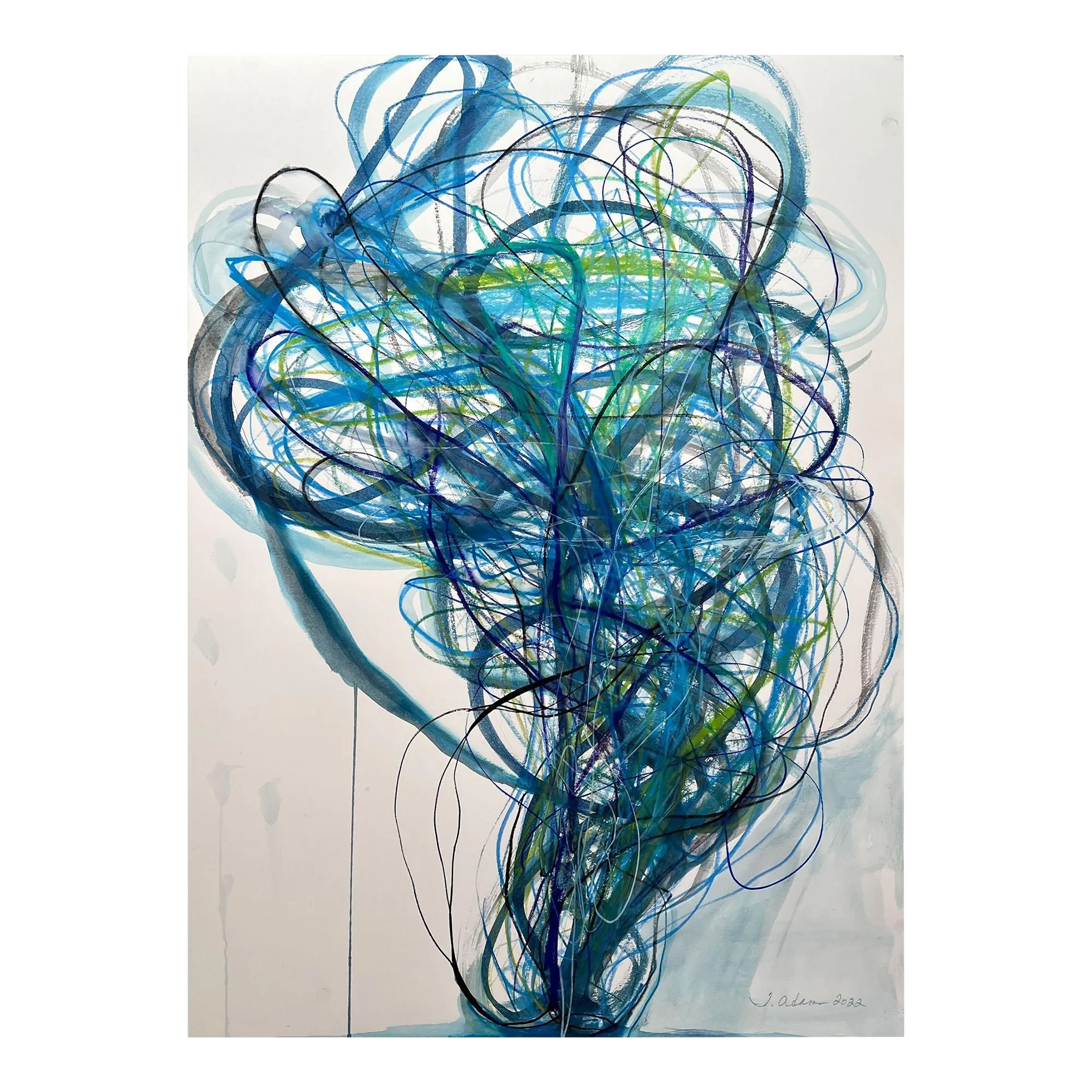 Contemporary Abstract Mixed Water-Based Drawing Media on Arches Paper Drawing \