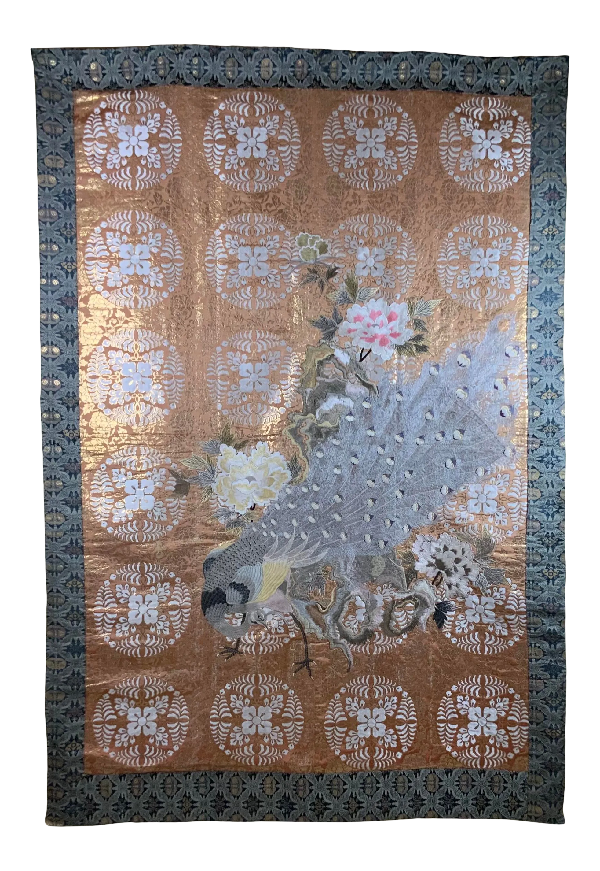 Vintage Large Chinese Hand-Embroidery Tapestry