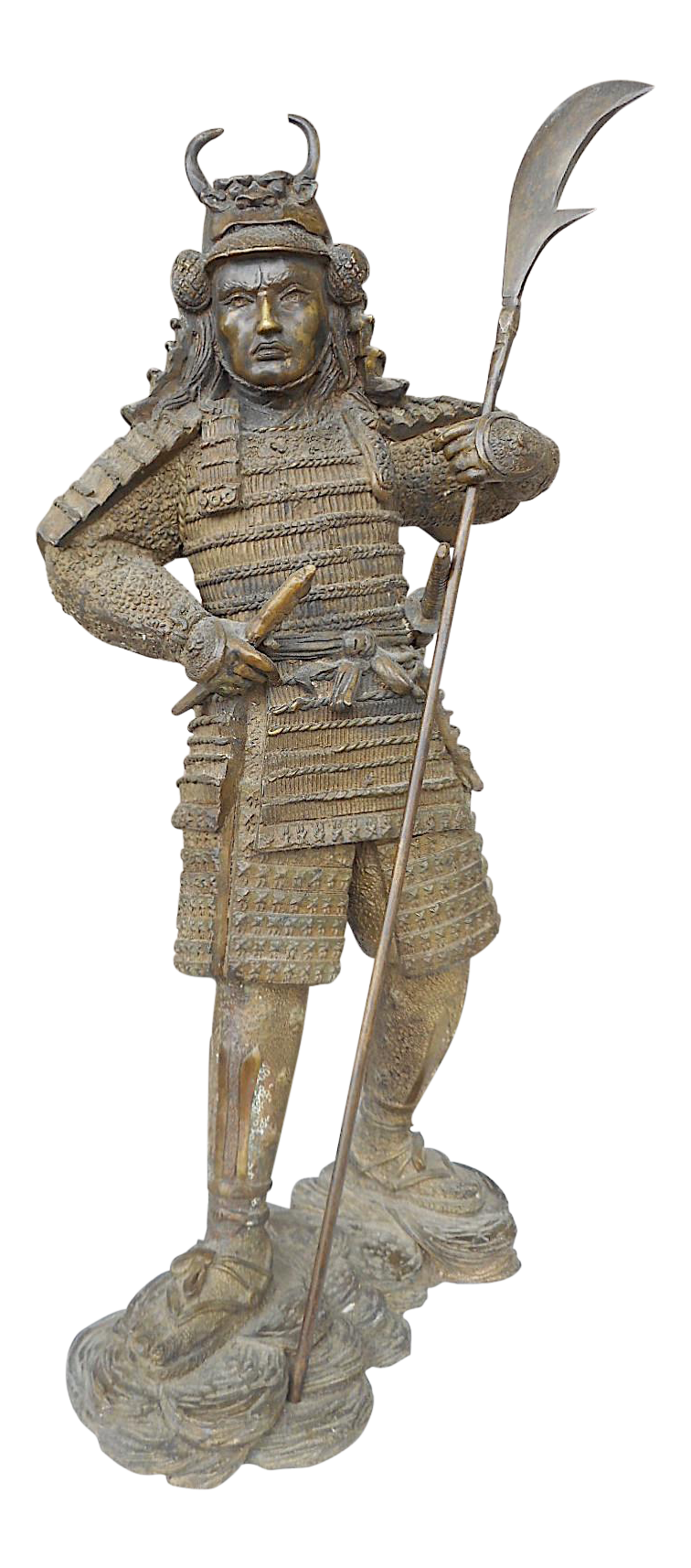 Vintage Bronze Japanese Samurai Warrior Statue Detailed Chairish