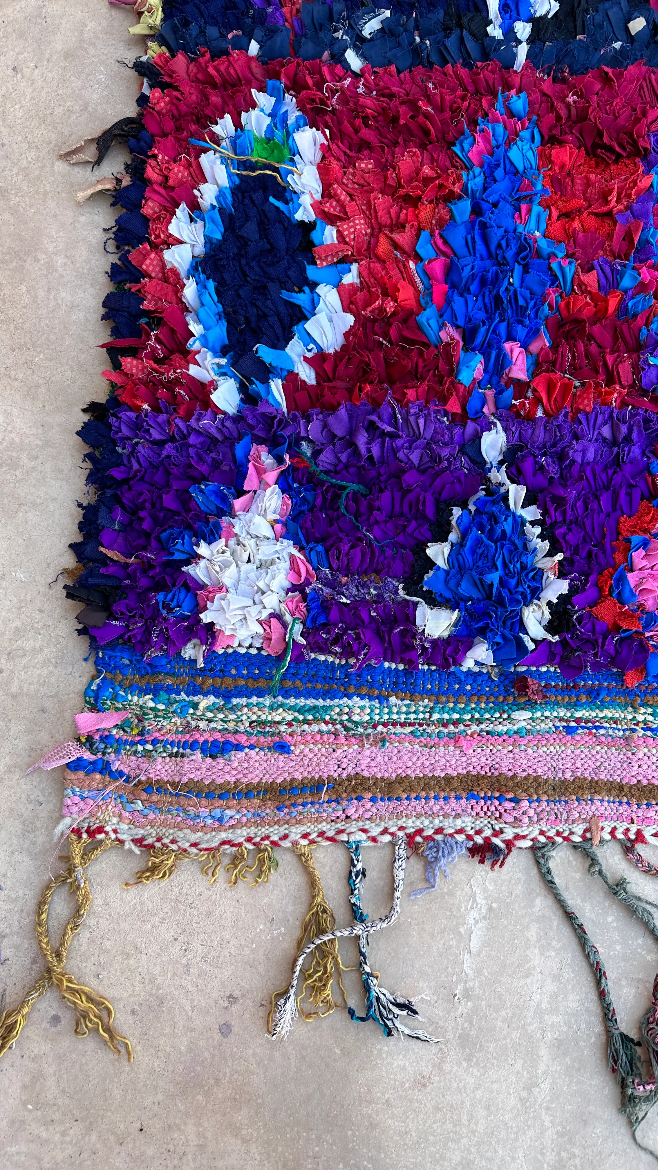 1980s Moroccan Colorful Vintage Rug - 4'2