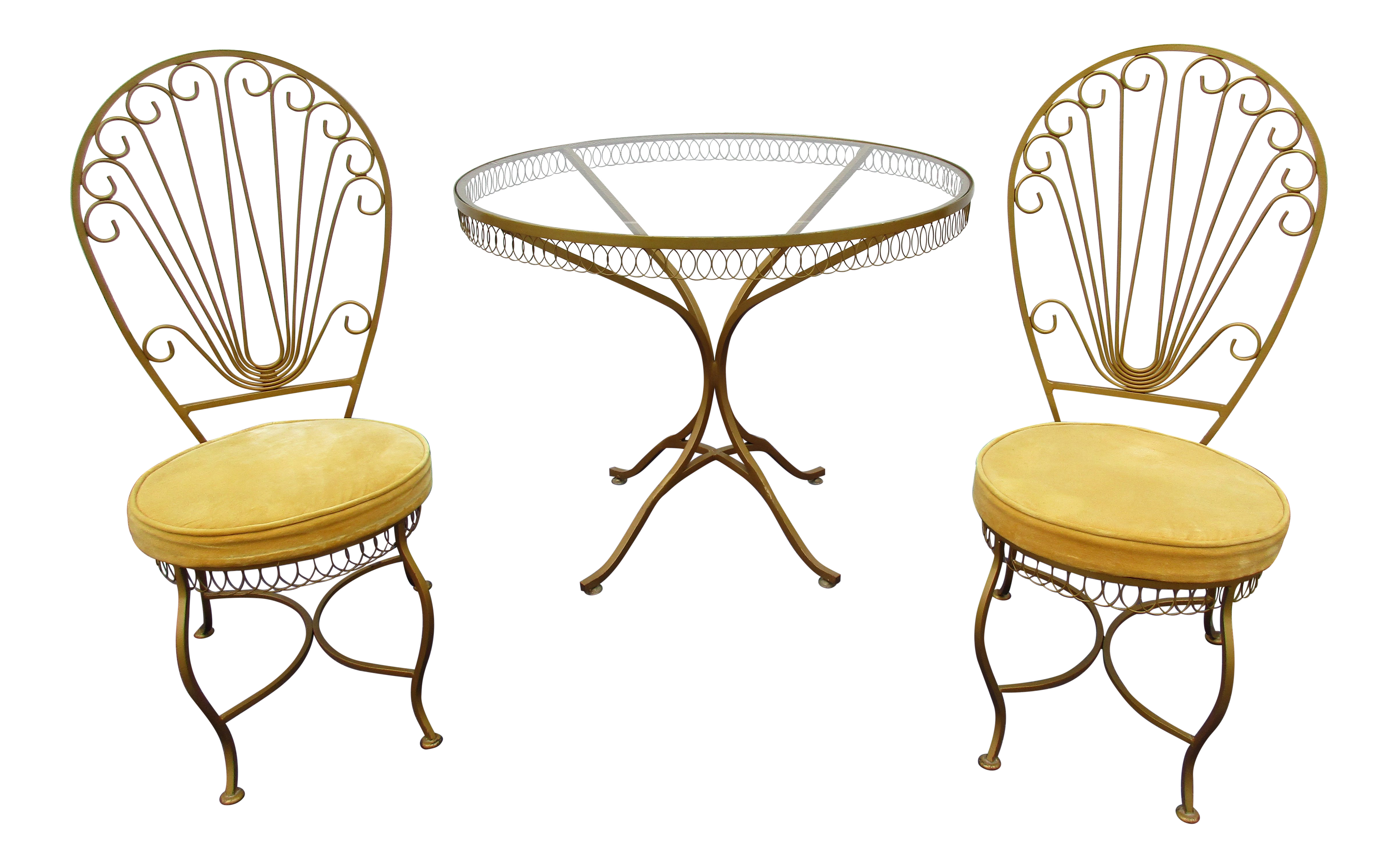 Vintage Hollywood Regency Bistro Or Patio Set By Thinline Chairish