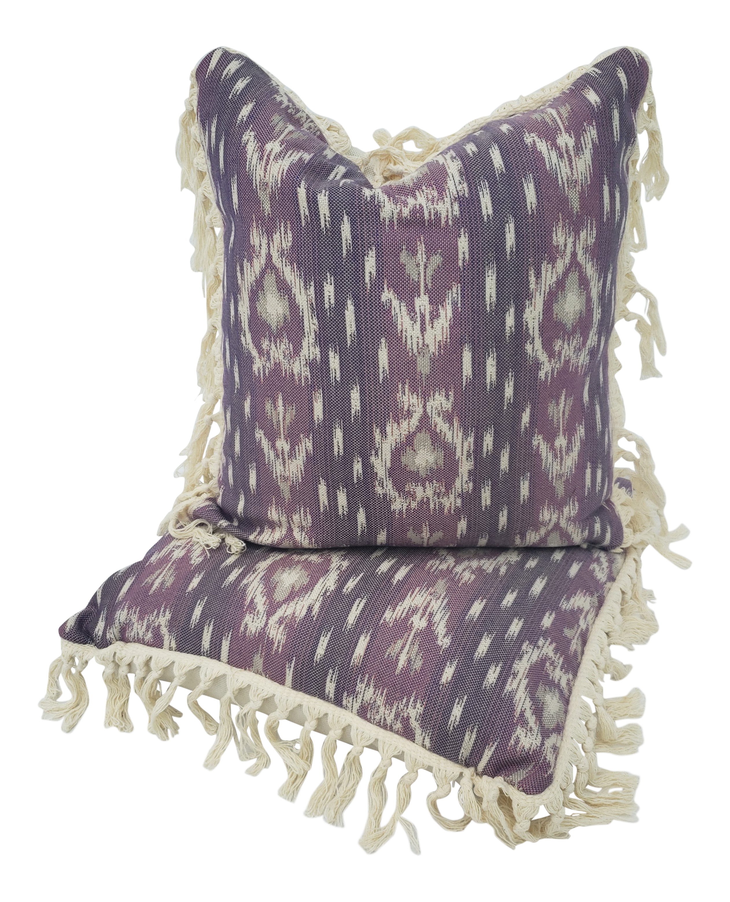 Boho Chic Pillows With Fringe A Pair Chairish