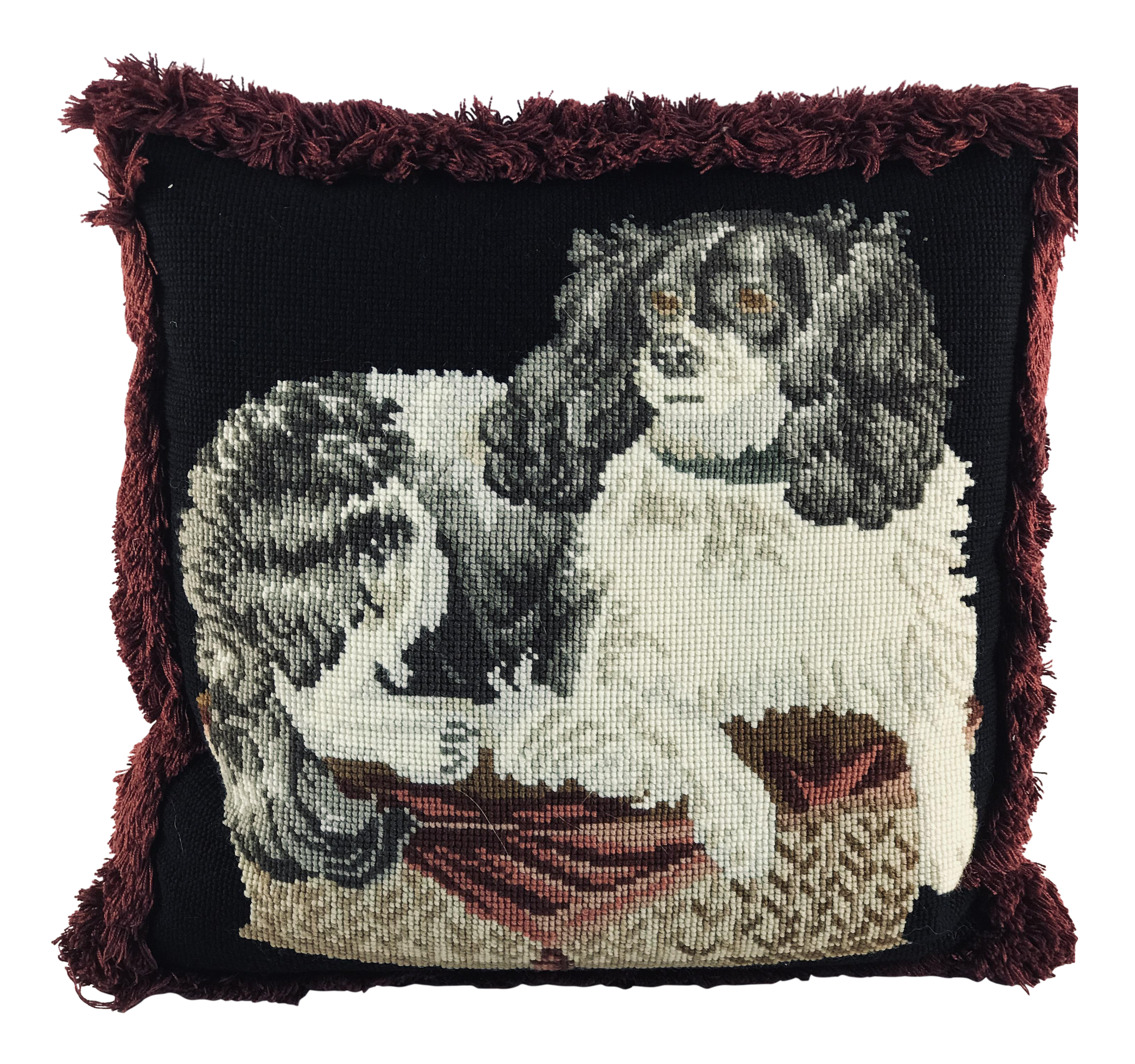Erica Wilson Needlepoint Cavalier King Charles Spaniel Dog Pillow