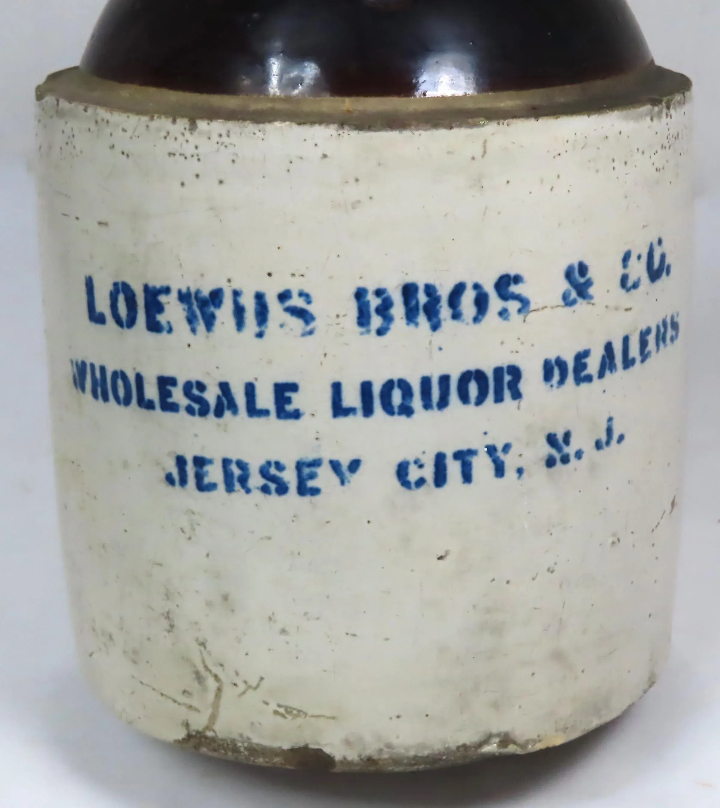 Antique New Jersey Stoneware Wholesale Liquor Dealers Jug | Chairish