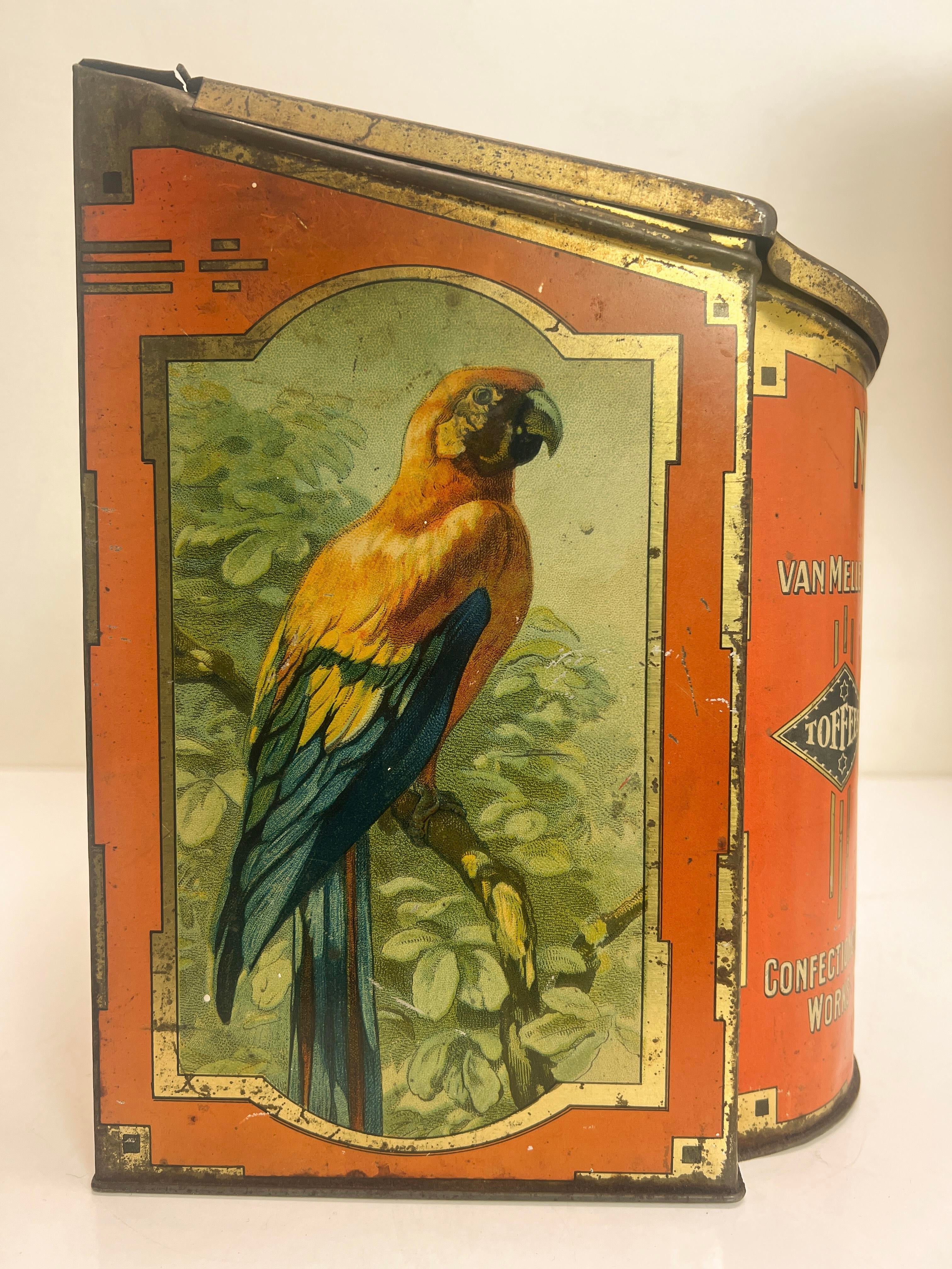 Antique Tin Biscuit from Van Melle, the Netherlands, 1920s