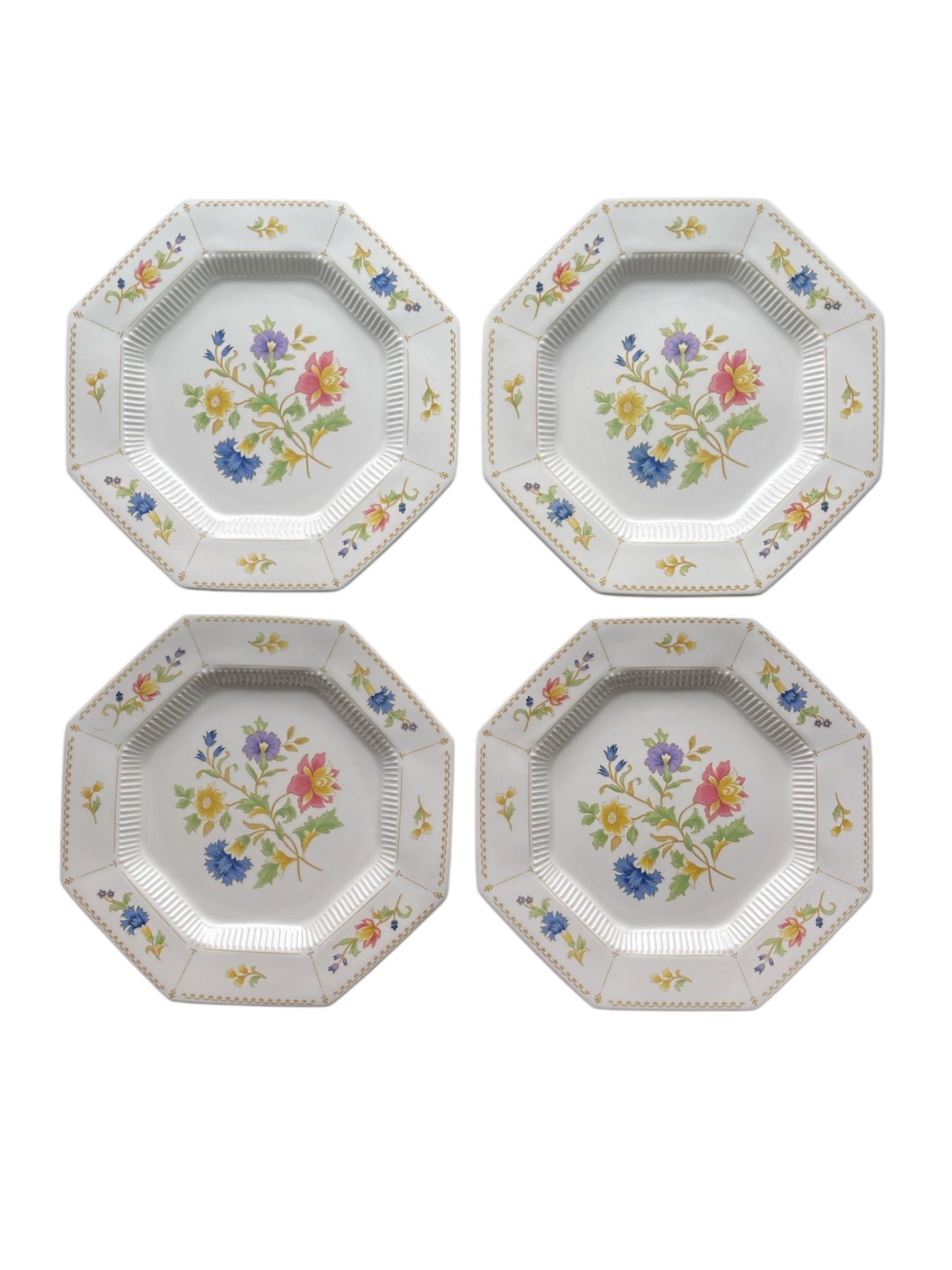 Vintage Nikko Classic Collection Magenta Octagon Ironstone Dinner